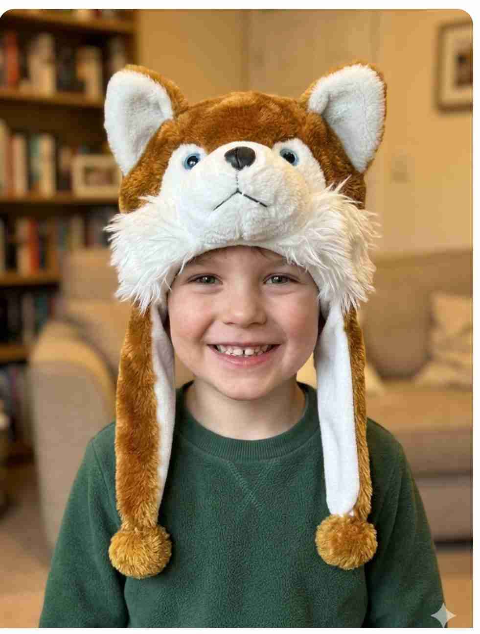 Gorro animado infantil oso de felpa - miniatura 4