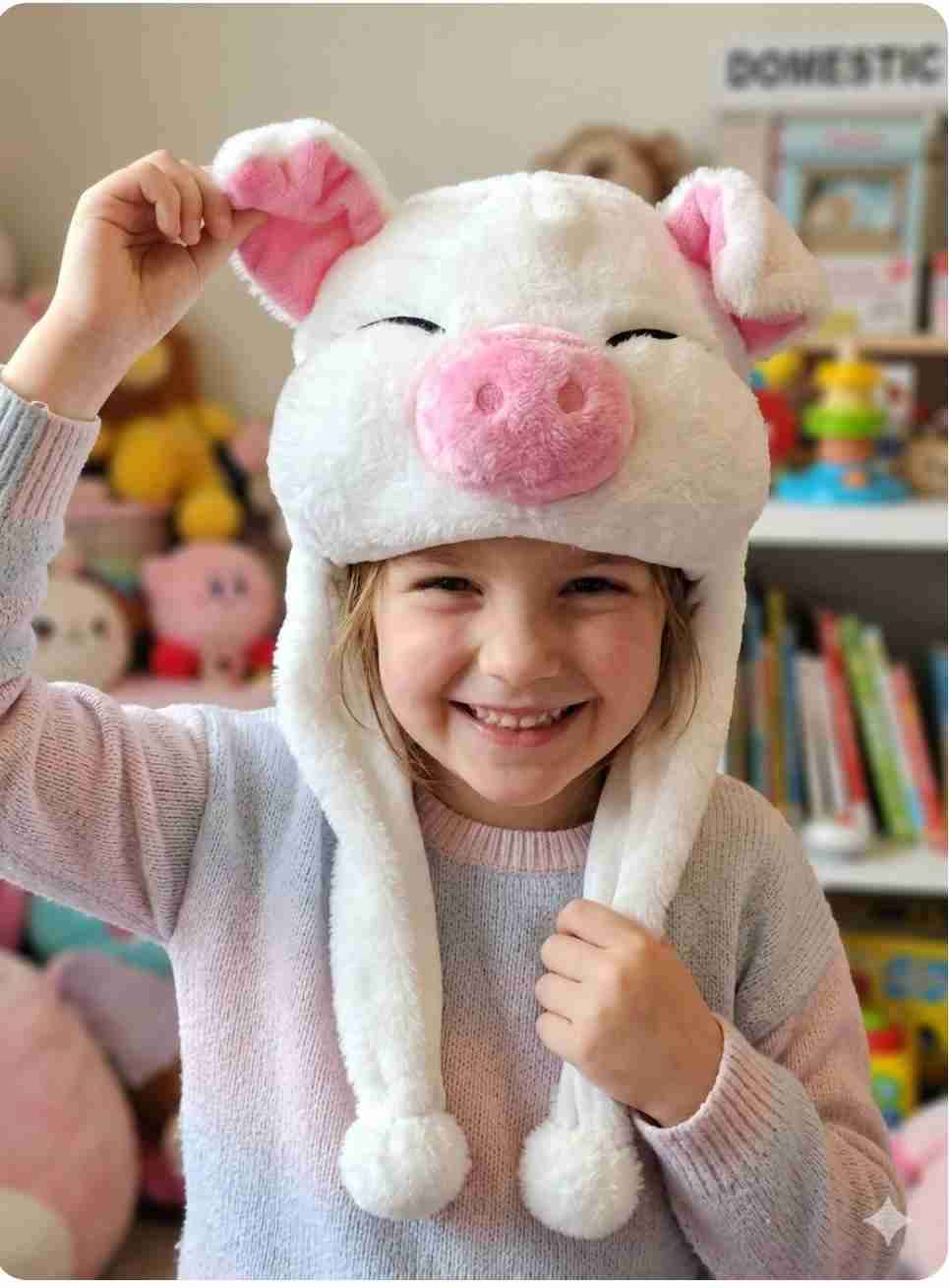 Gorro animado infantil oso de felpa - miniatura 5