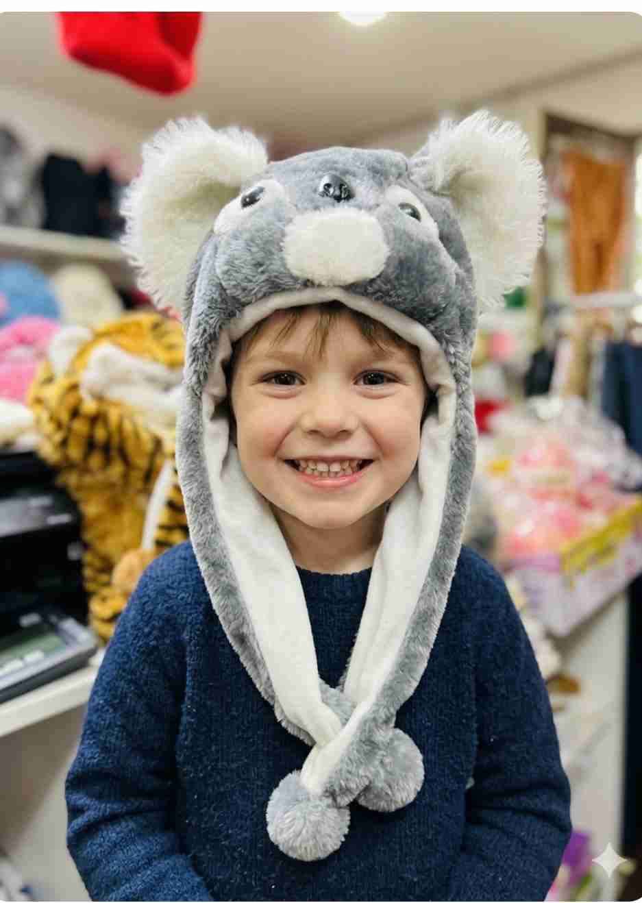 Gorro animado infantil oso de felpa - miniatura 6
