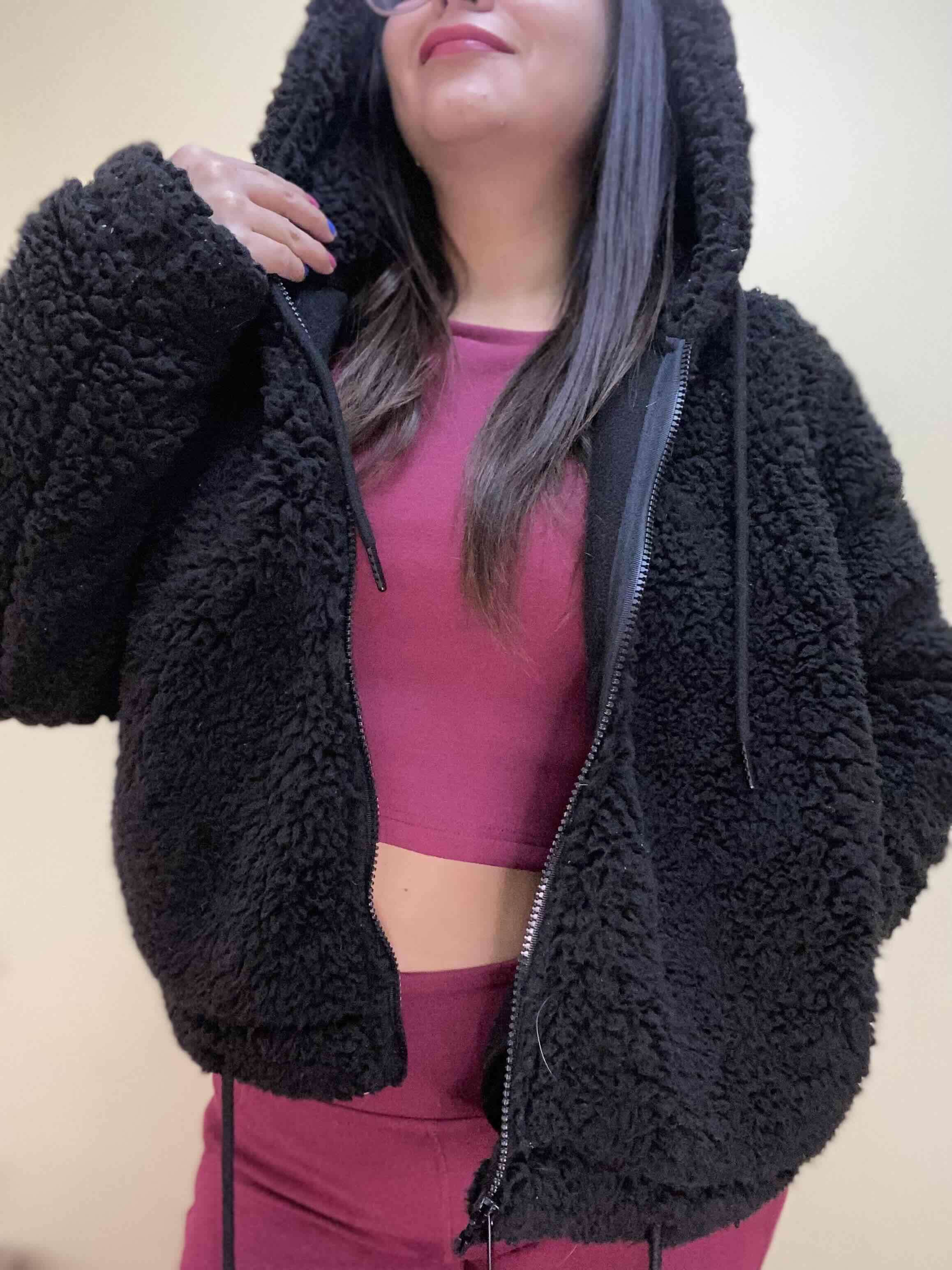 Chaqueta negra de polar - miniatura 2