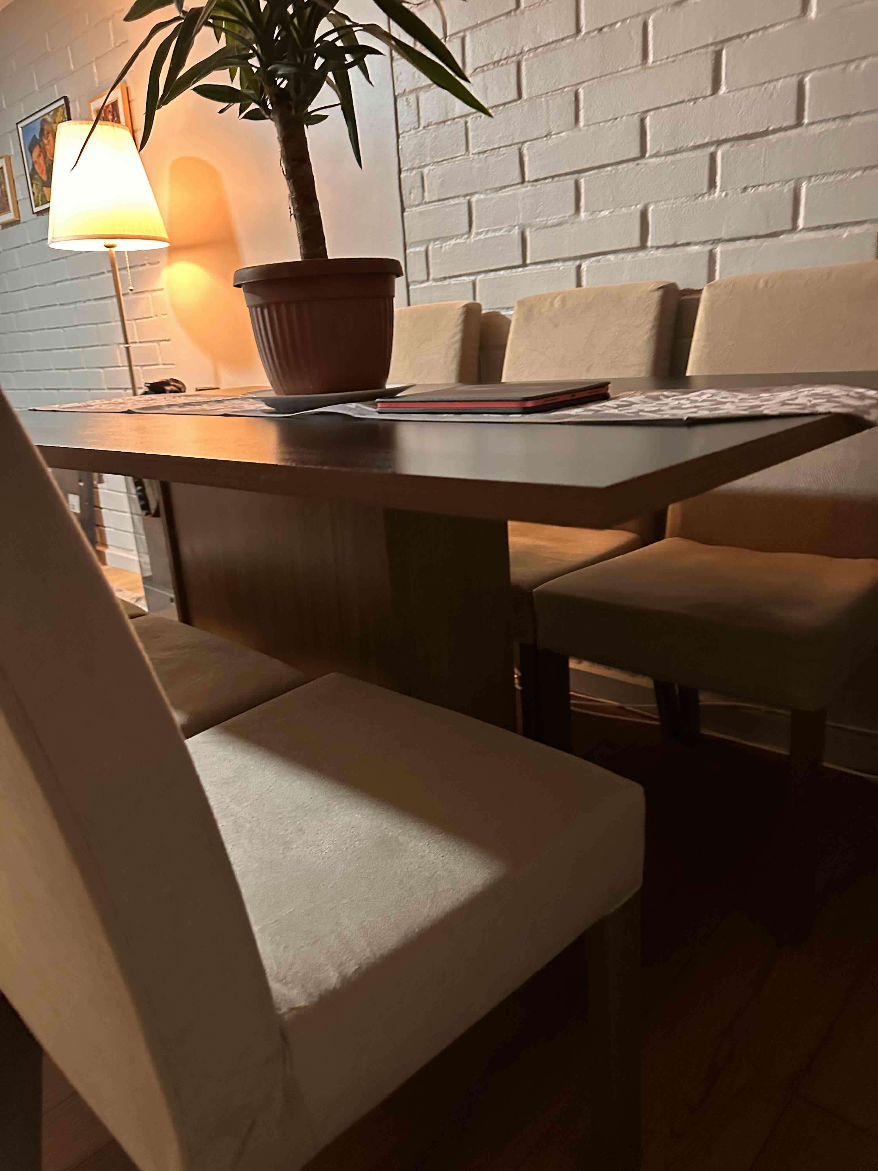 Juego de comedor con sillas beige - miniatura 2