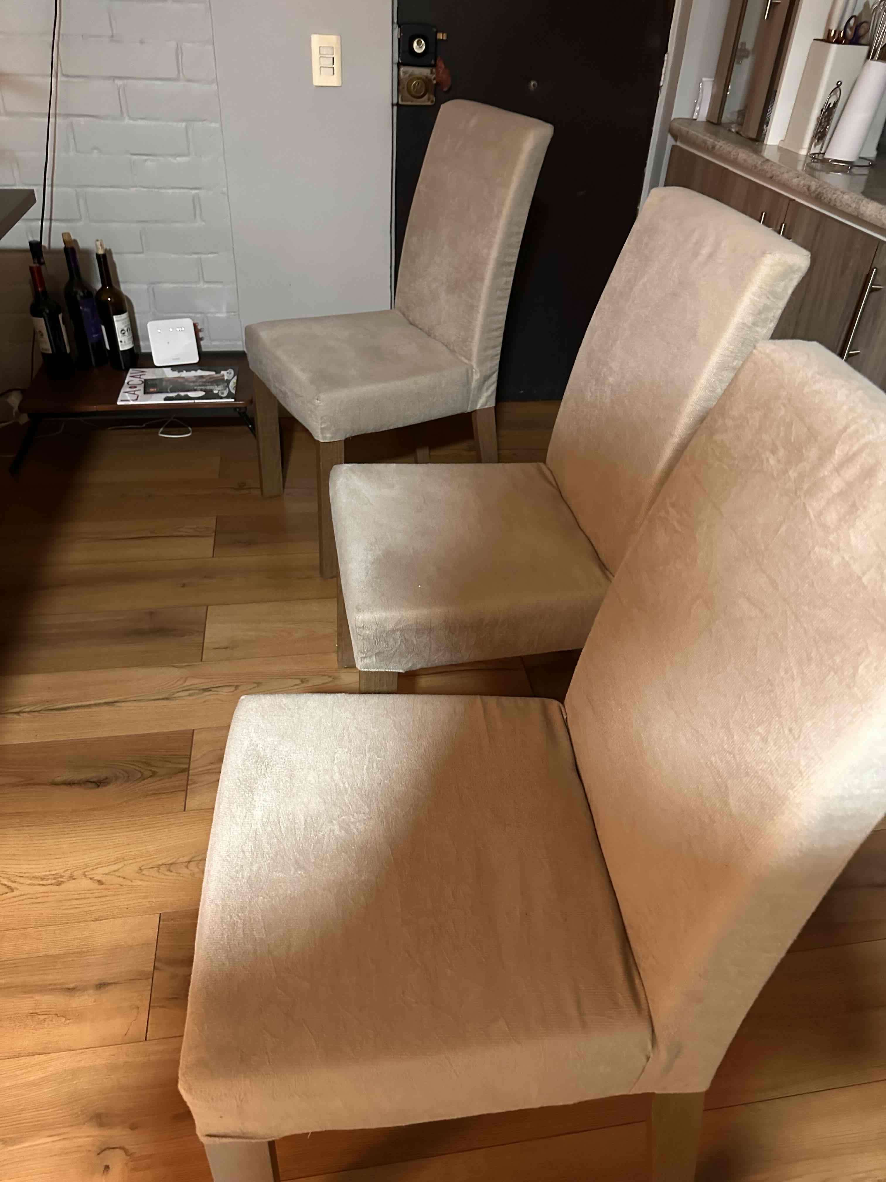 Juego de comedor con sillas beige - miniatura 4