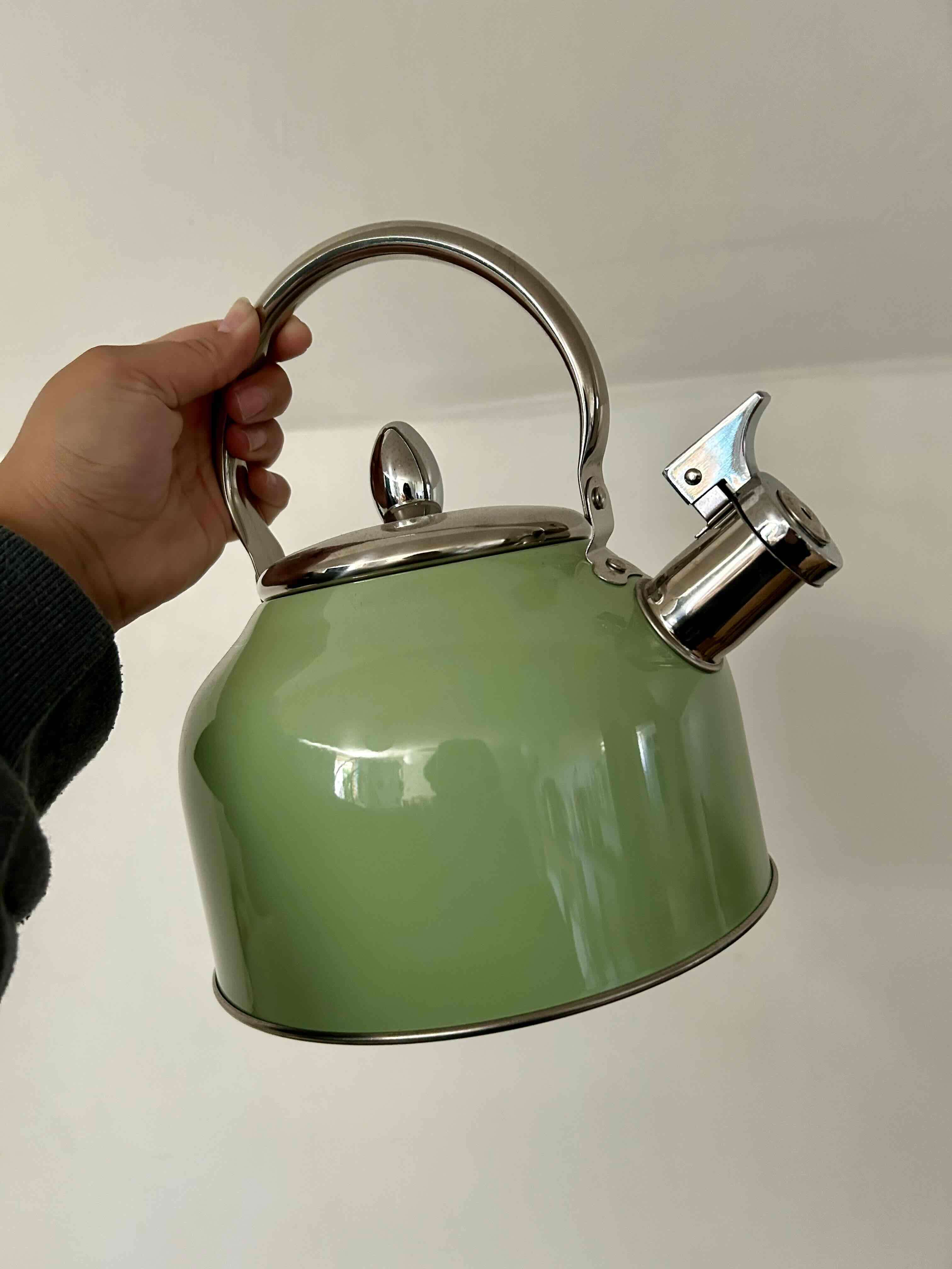 Tetera de agua verde metálico