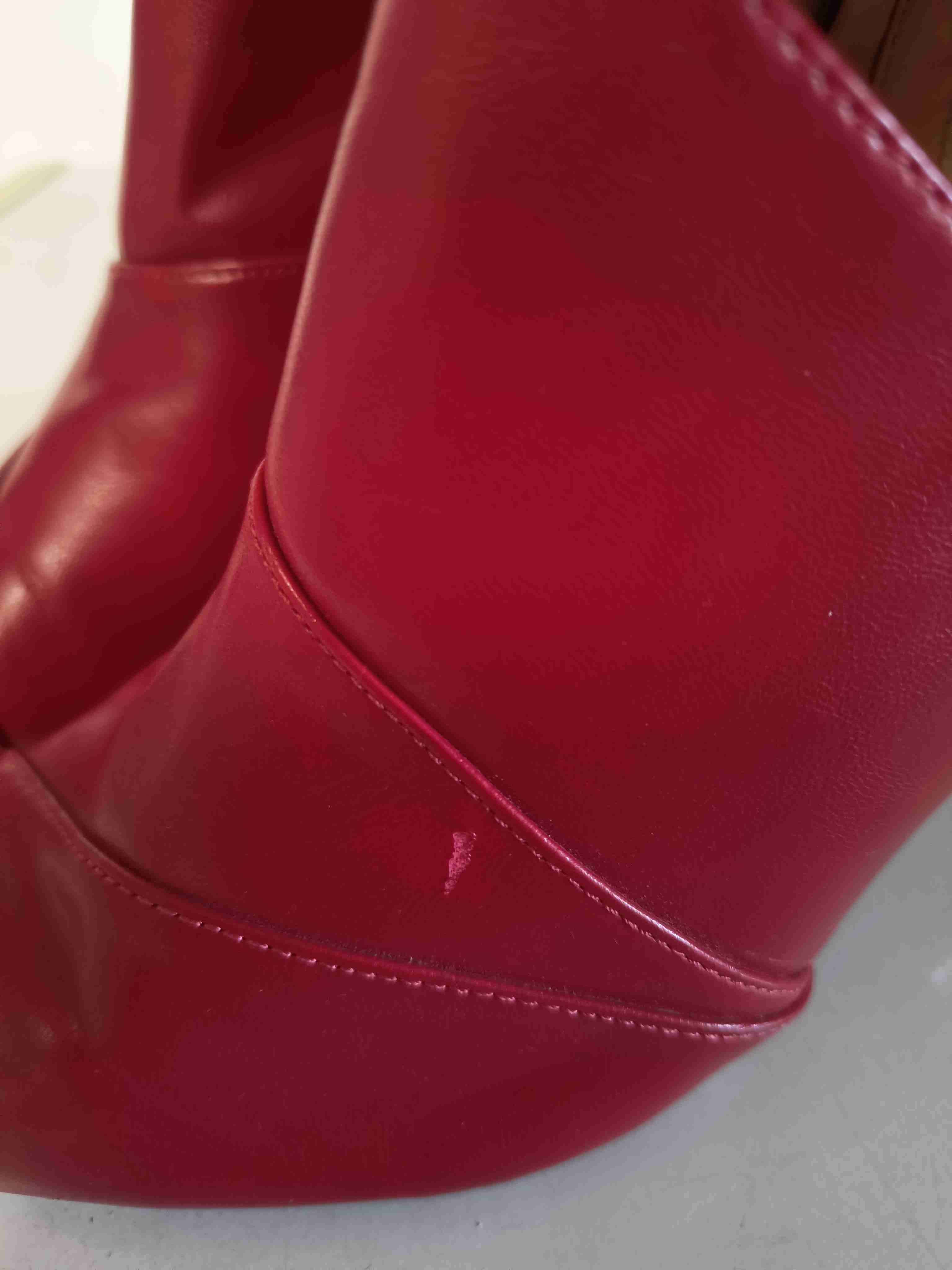 Botines rojos de taco alto marca Zara puro cuero - miniatura 6