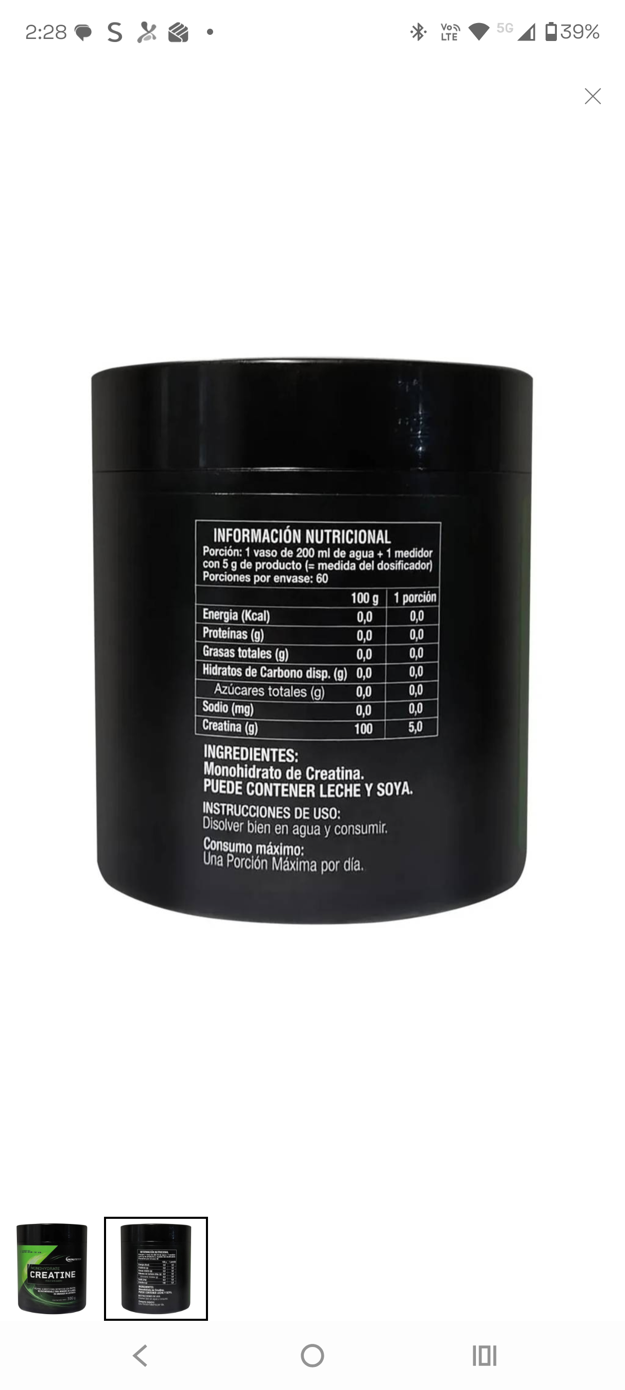 Creatina micronizada 300g - miniatura 2