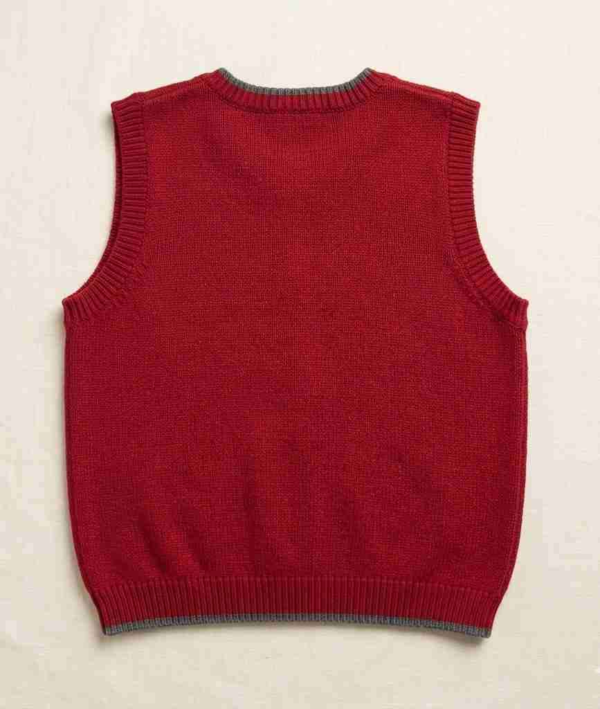 Chaleco sin mangas rojo argyle niño - miniatura 2