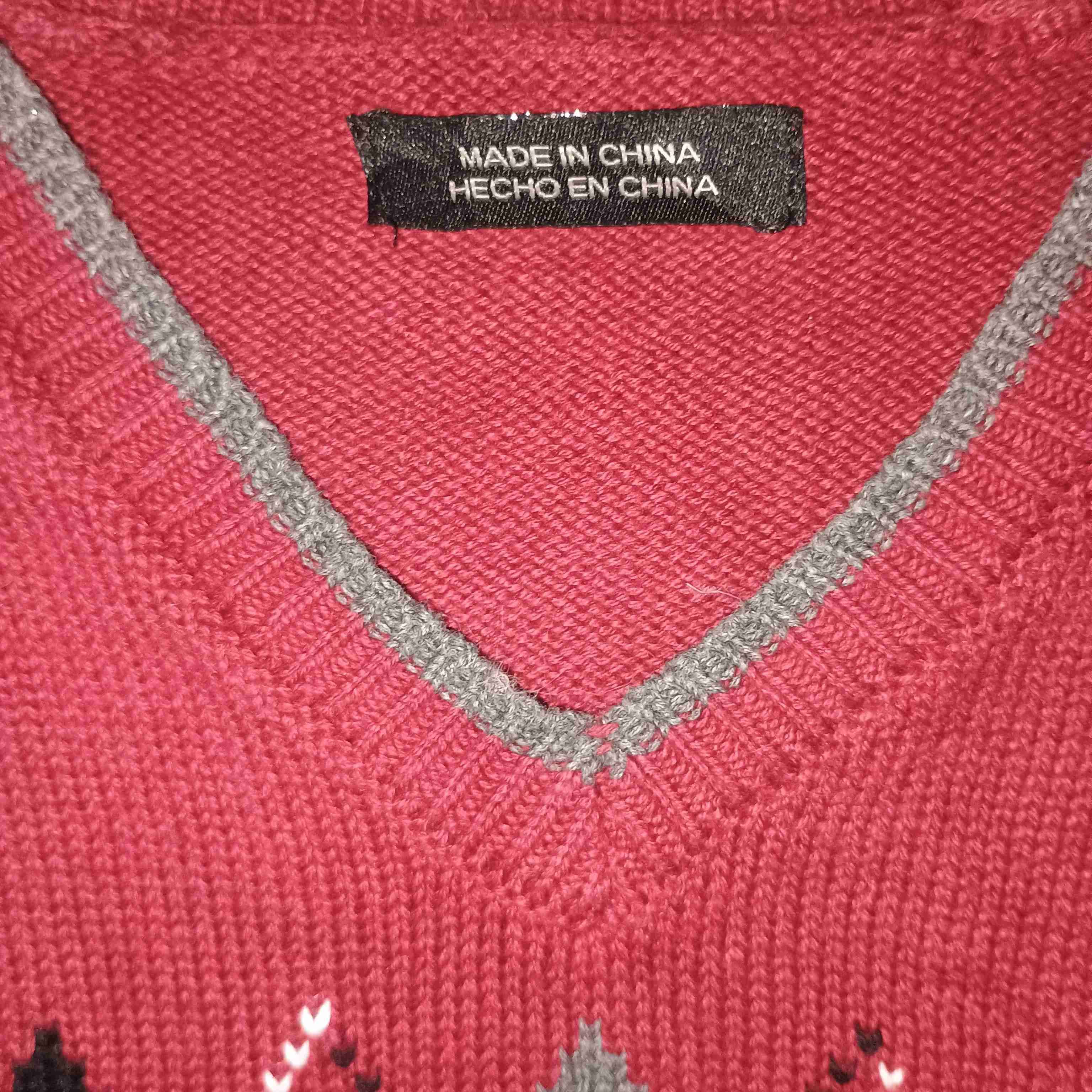 Chaleco sin mangas rojo argyle niño - miniatura 3