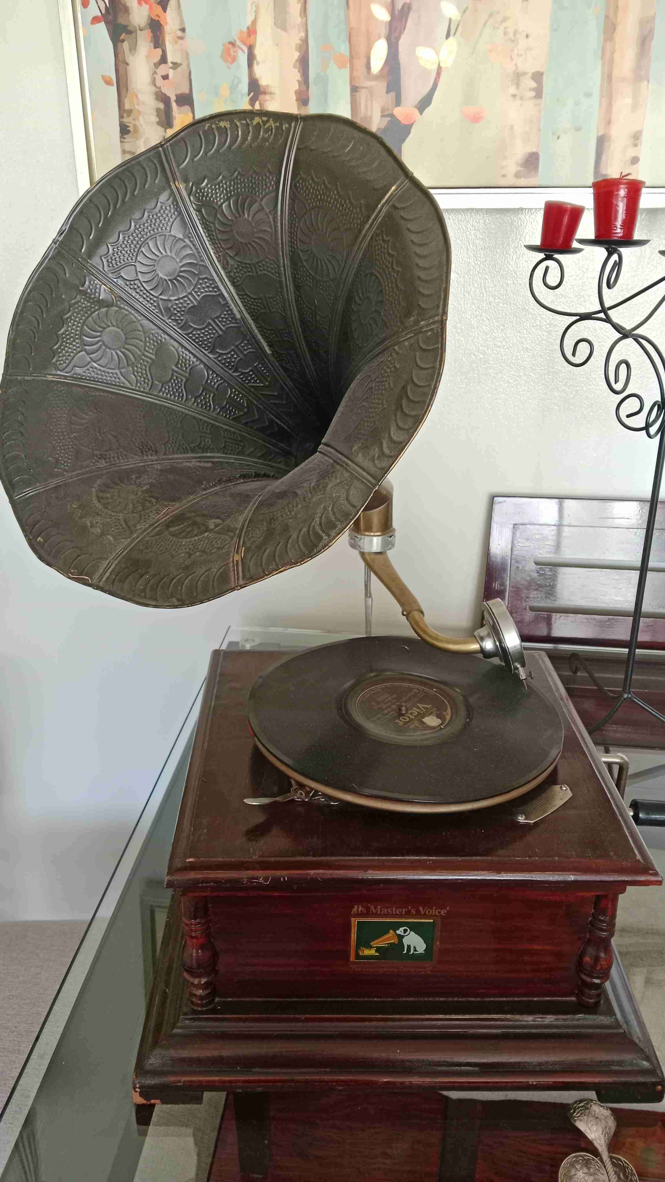 Vitrola Gramófono vintage decorativo - miniatura 4