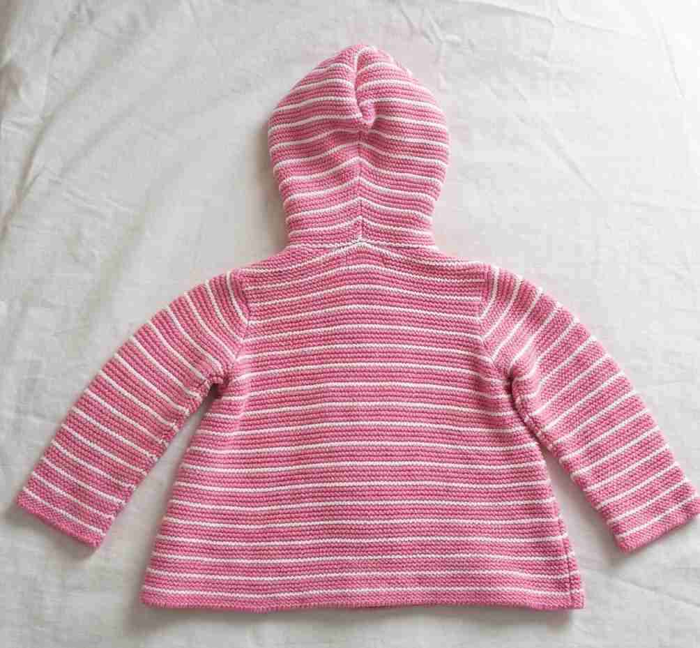 Chaqueta de bebé rosa con capucha - miniatura 2