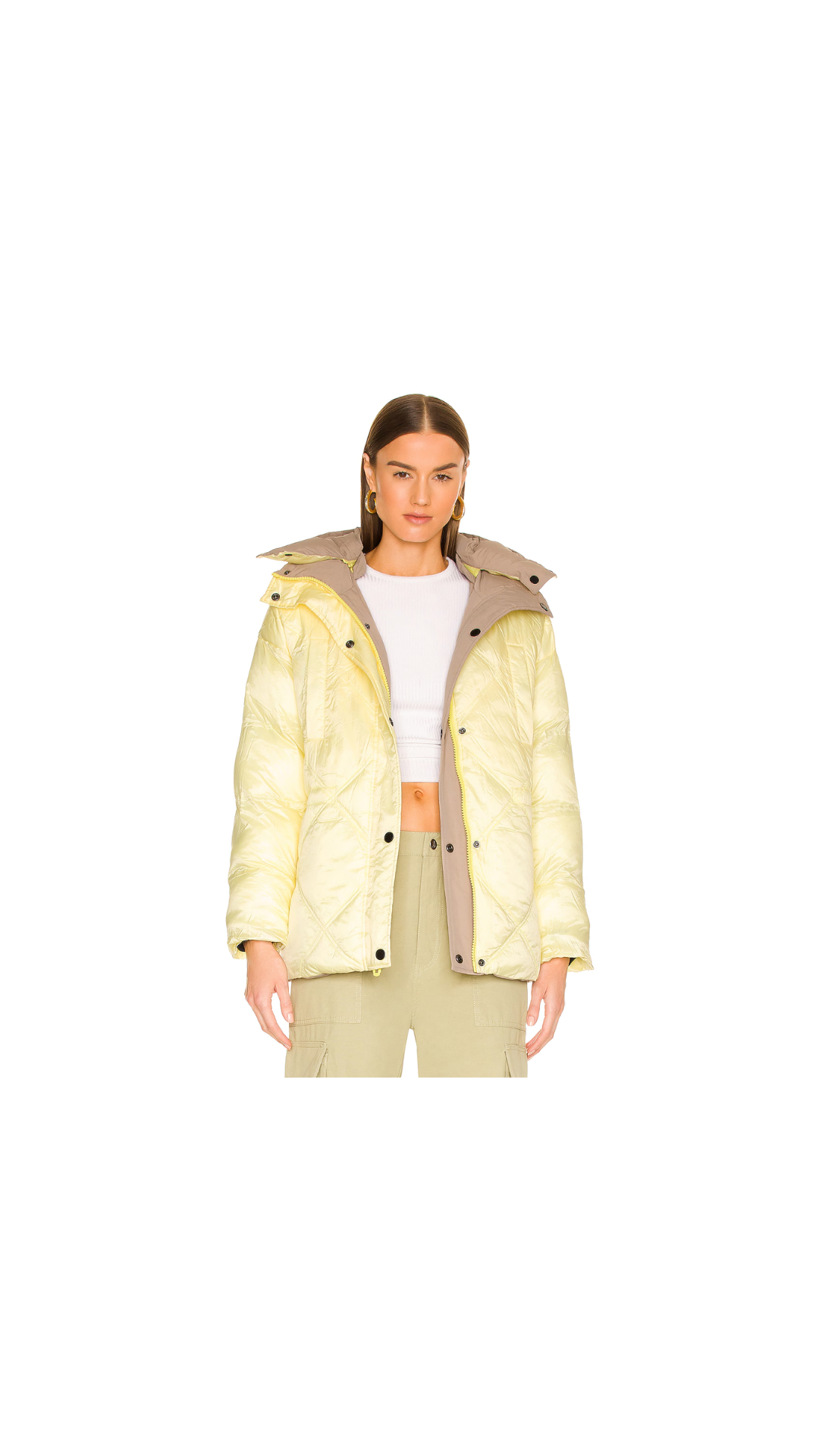 Chaqueta acolchada beige/amarillo - miniatura 2