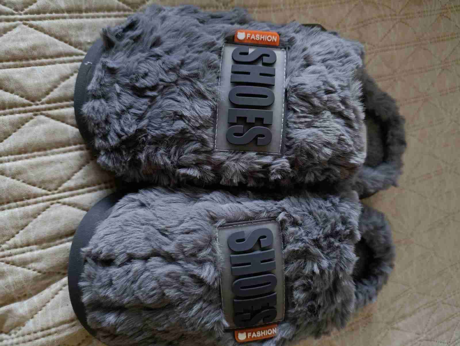 Pantuflas peludas cafe,rosadas,plomas - miniatura 3