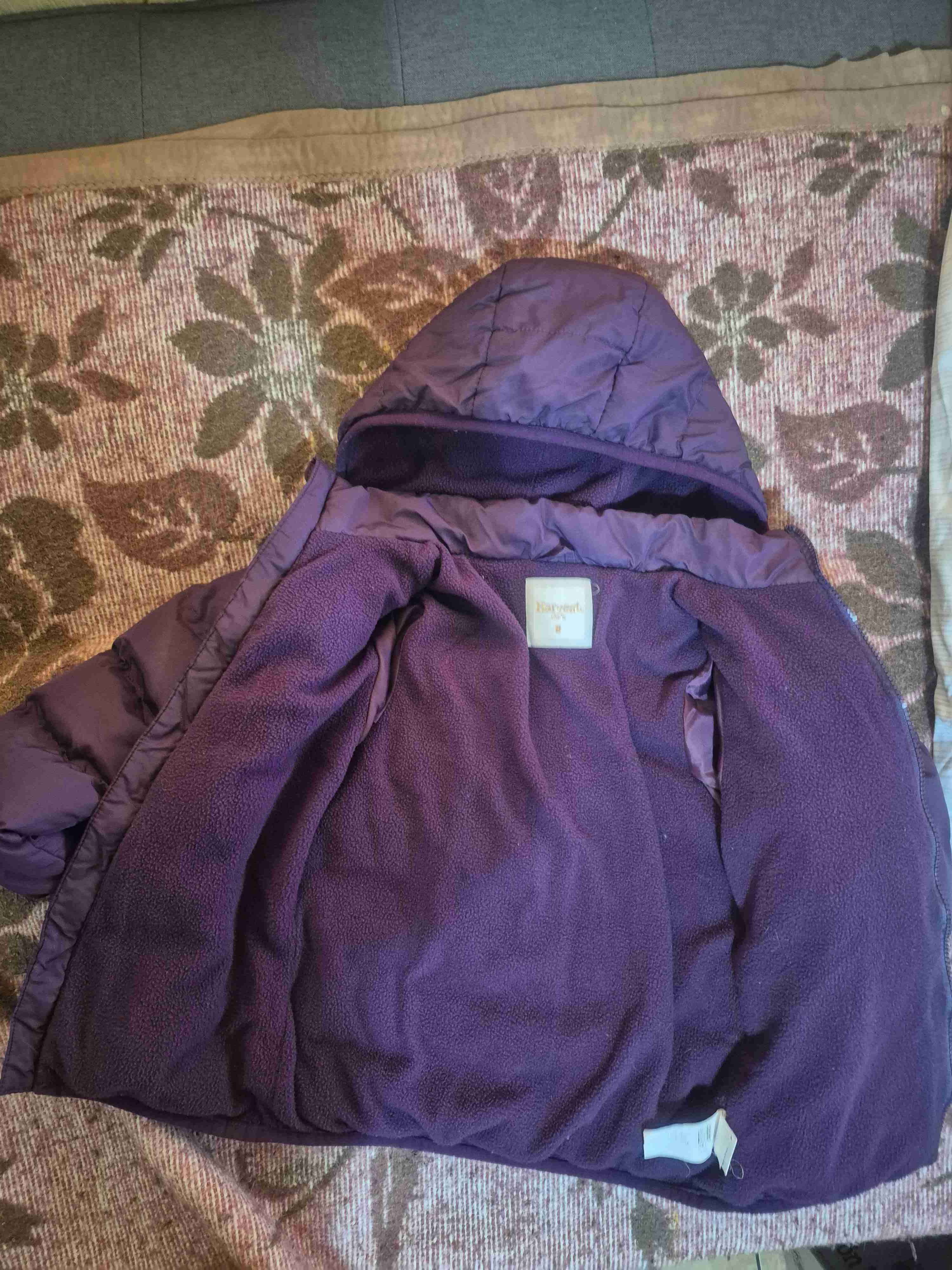 Chaqueta acolchada morada con capucha - miniatura 3