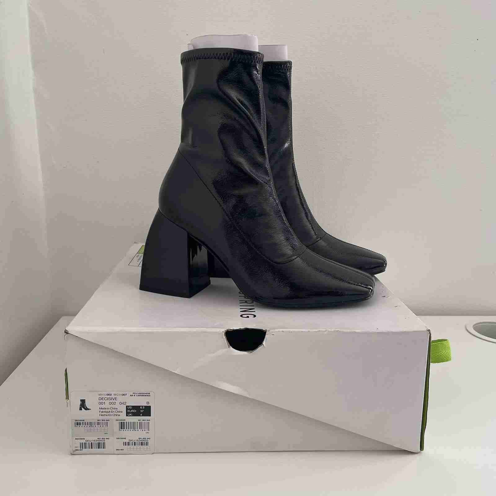 Botines negros de cuero sintético - miniatura 6