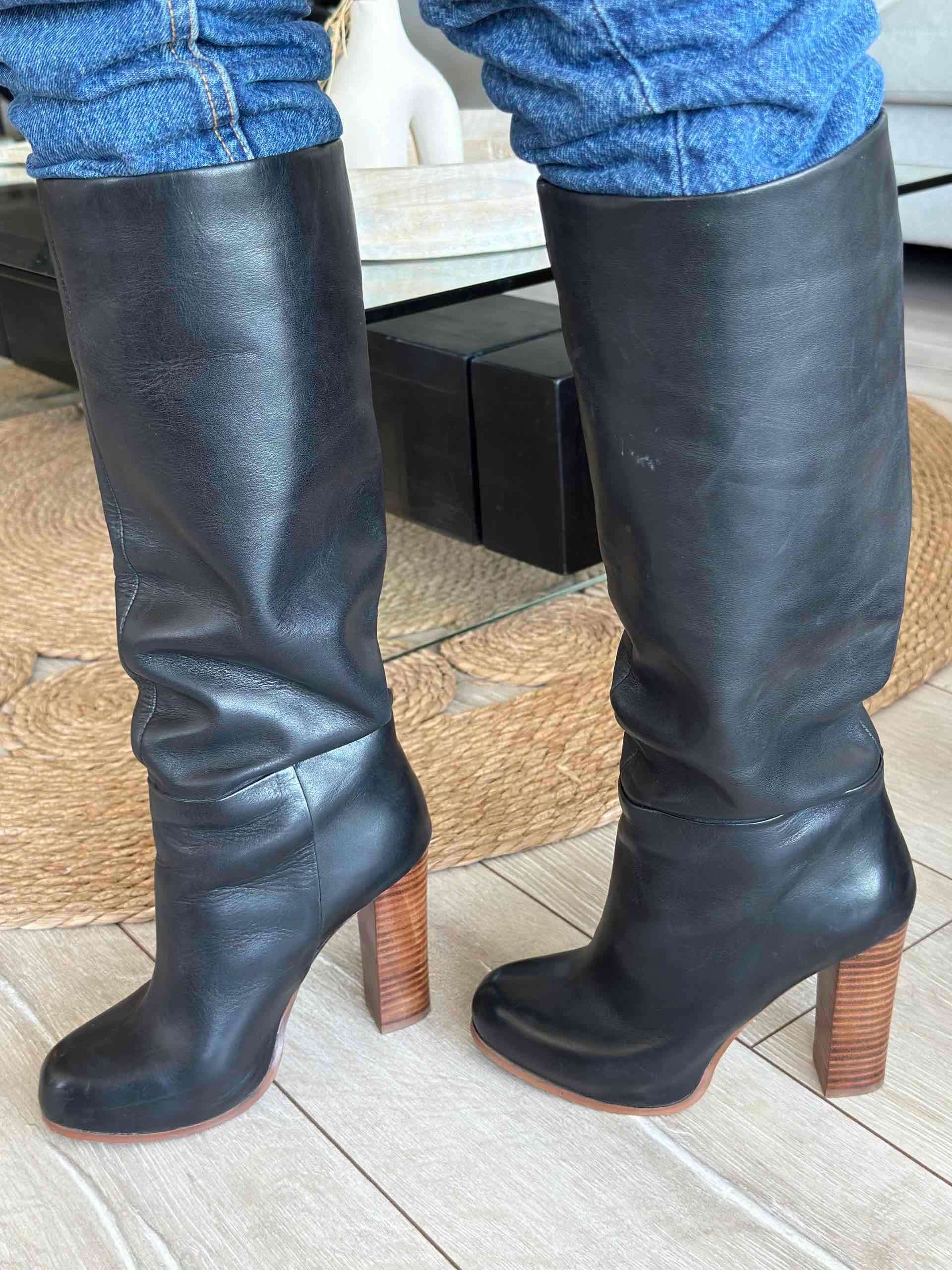 Botas de cuero ALDO negras con tacón - miniatura 2