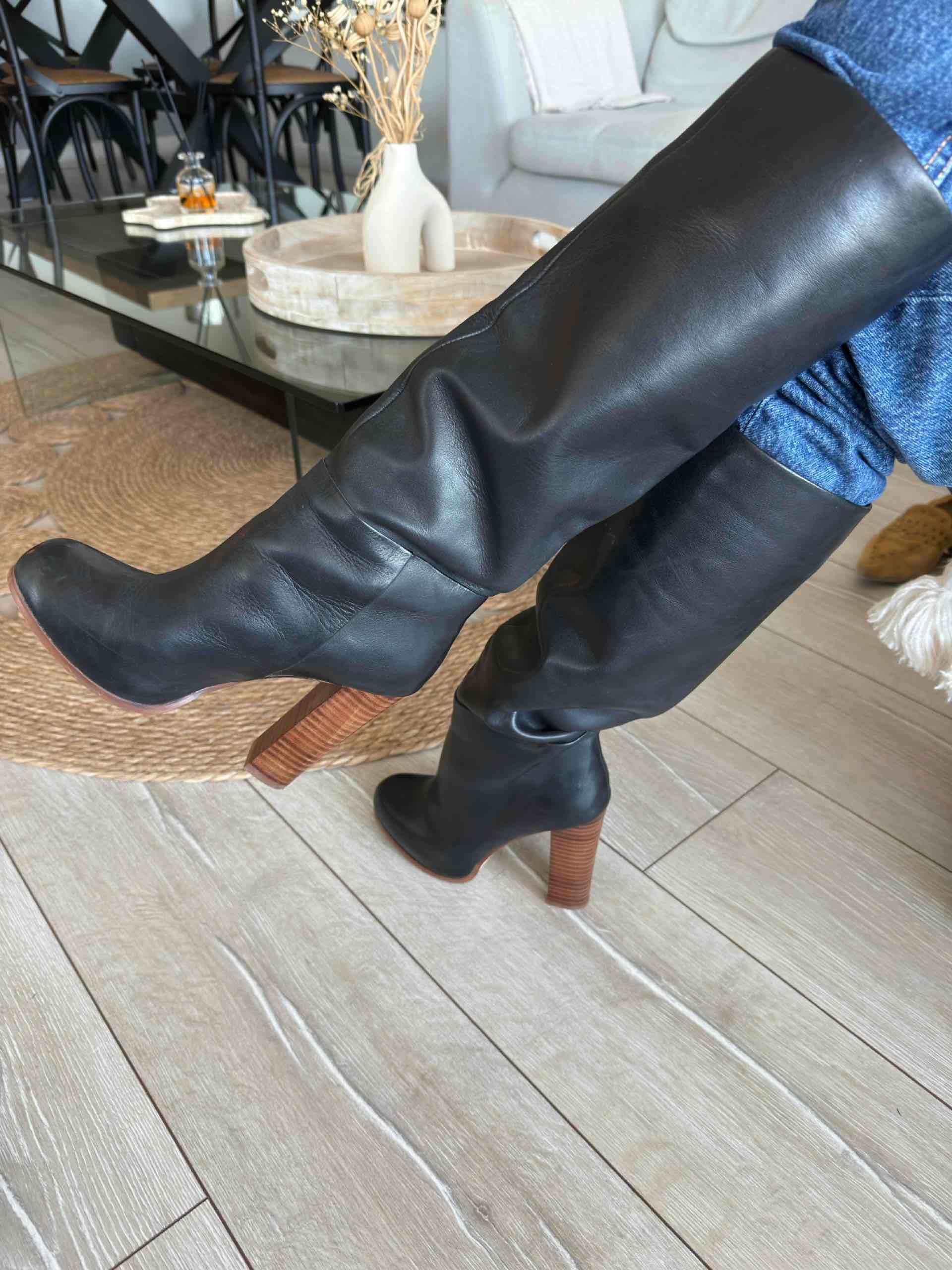 Botas de cuero ALDO negras con tacón - miniatura 4