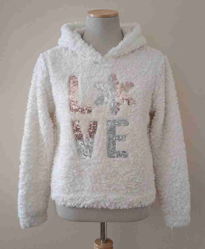 Polerón blanco amoroso con capucha - miniatura 1