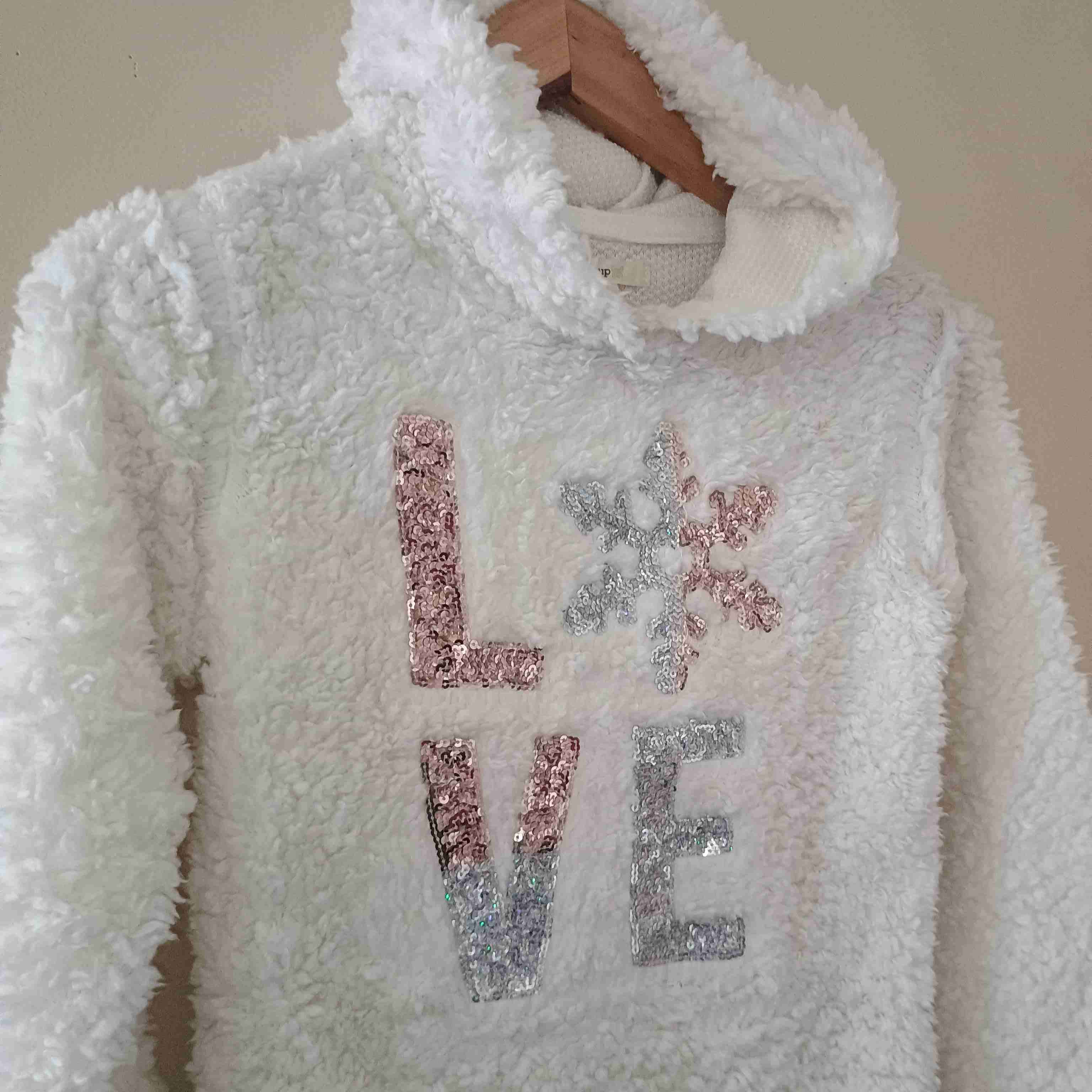 Polerón blanco amoroso con capucha - miniatura 3