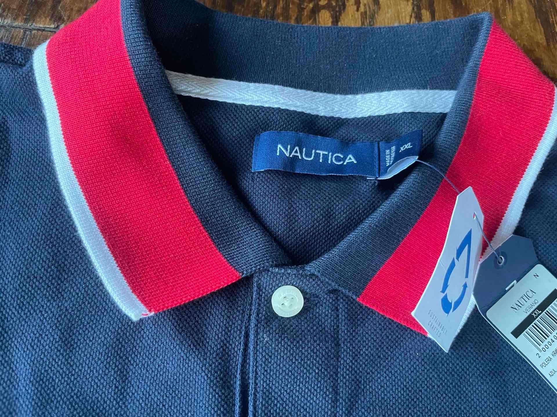 Polera polo color azul marca Nautica - miniatura 3