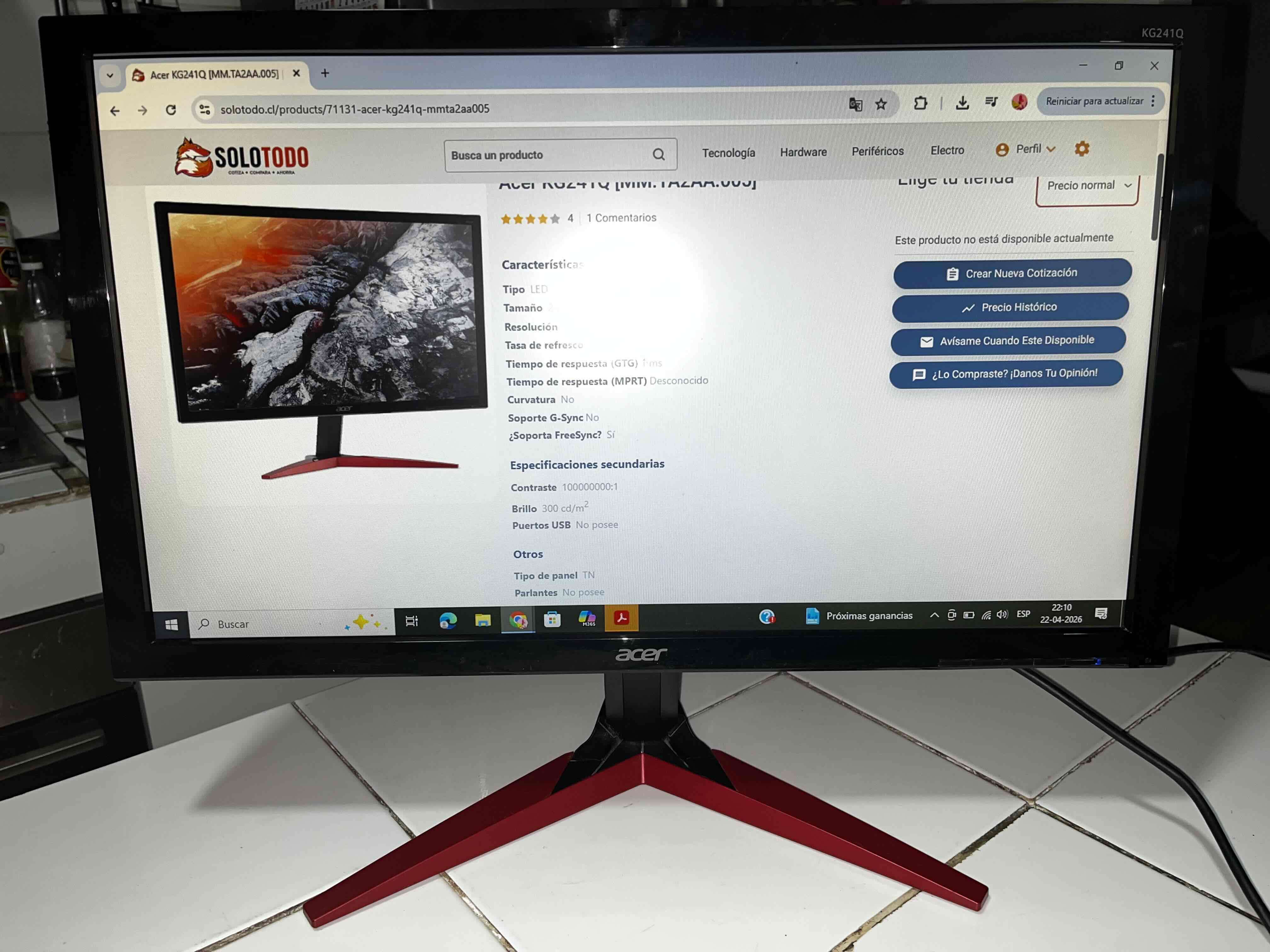 Monitor Acer KG241Q LED 24 pulgadas - miniatura 1
