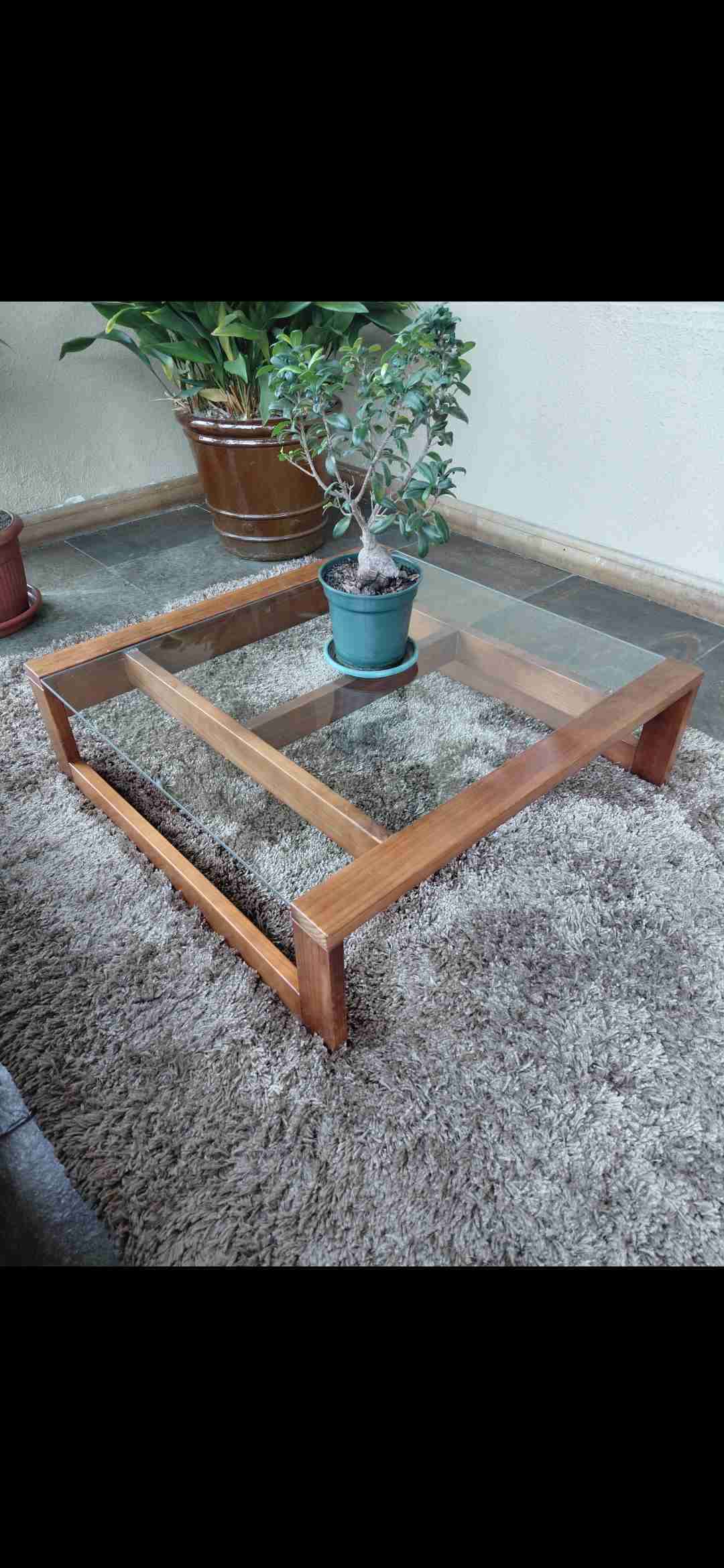 Mesa de centro madera y vidrio - miniatura 2