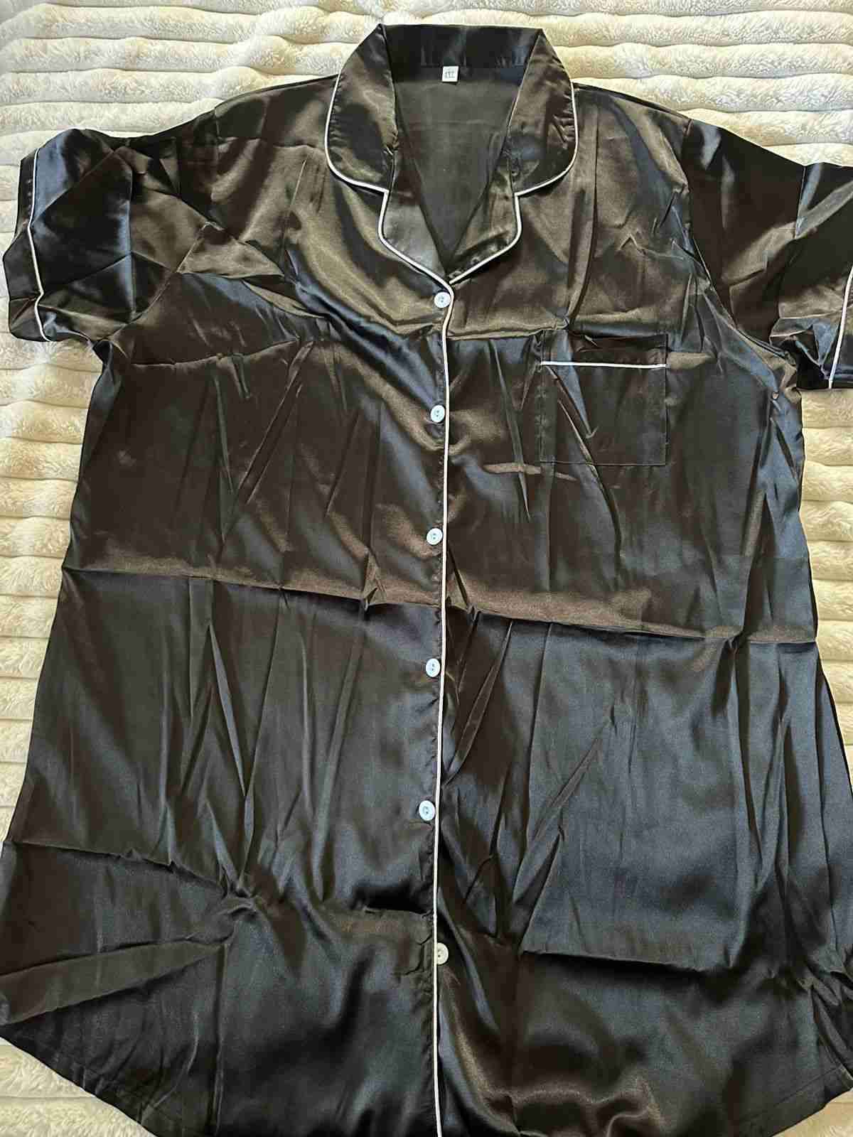 Camisón negro con botones 4XL - miniatura 2