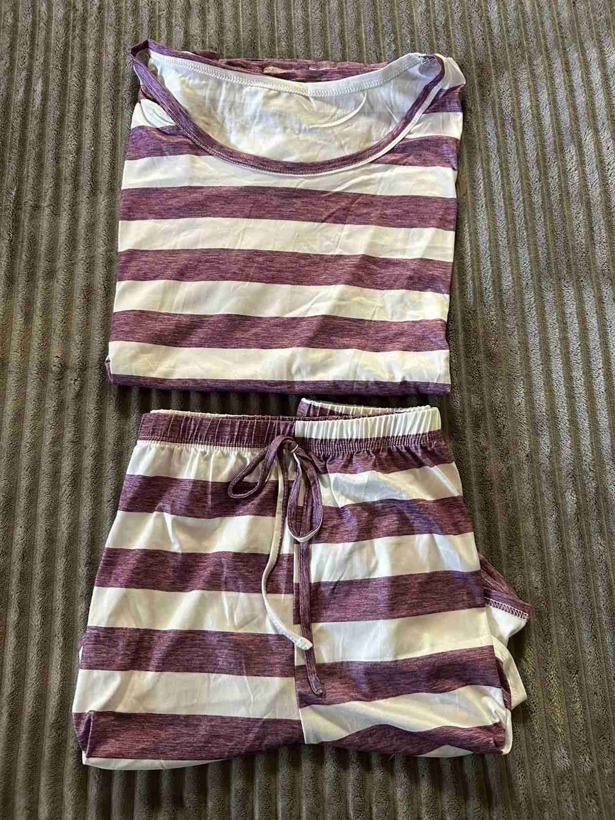 Pijama rayado mujer morado 4xl - miniatura 2