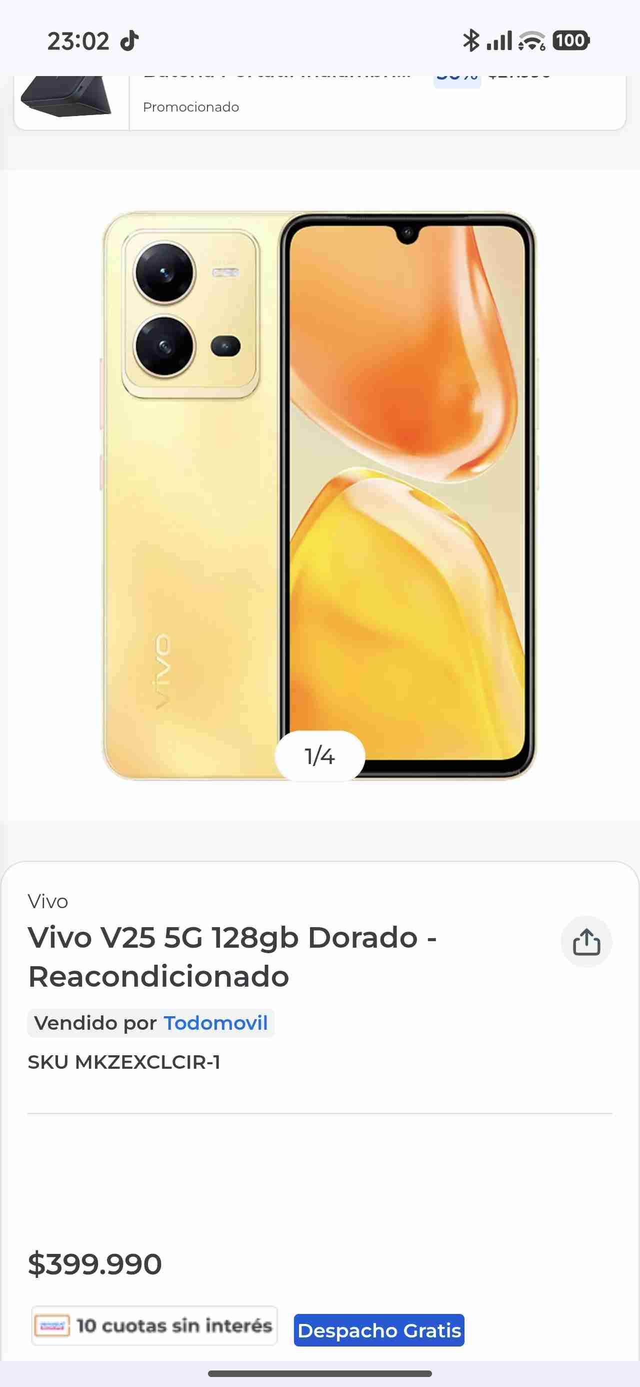 Smartphone Vivo V25 amarillo - miniatura 6