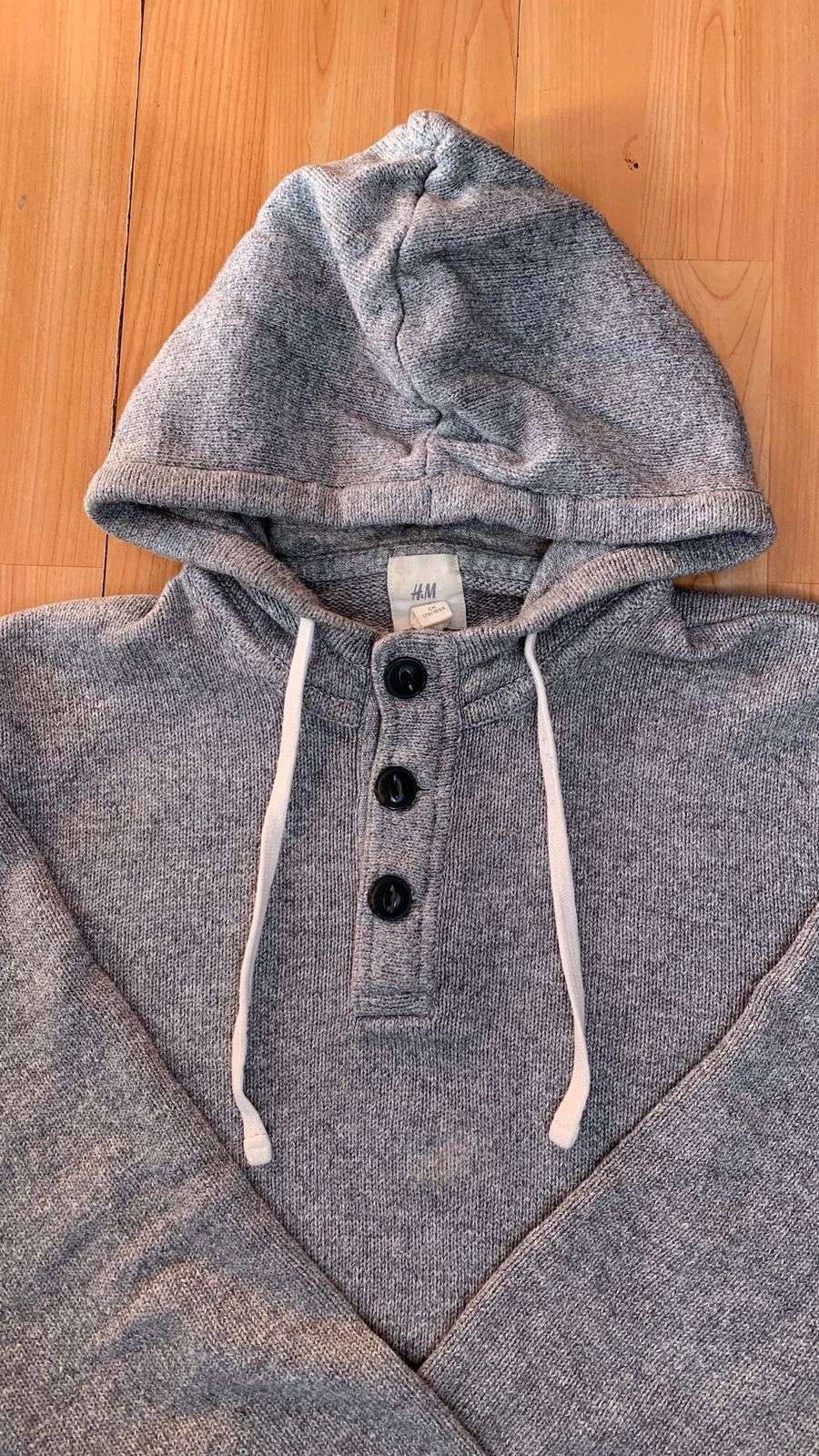 Polerón gris con capucha H&M Talla L - miniatura 2