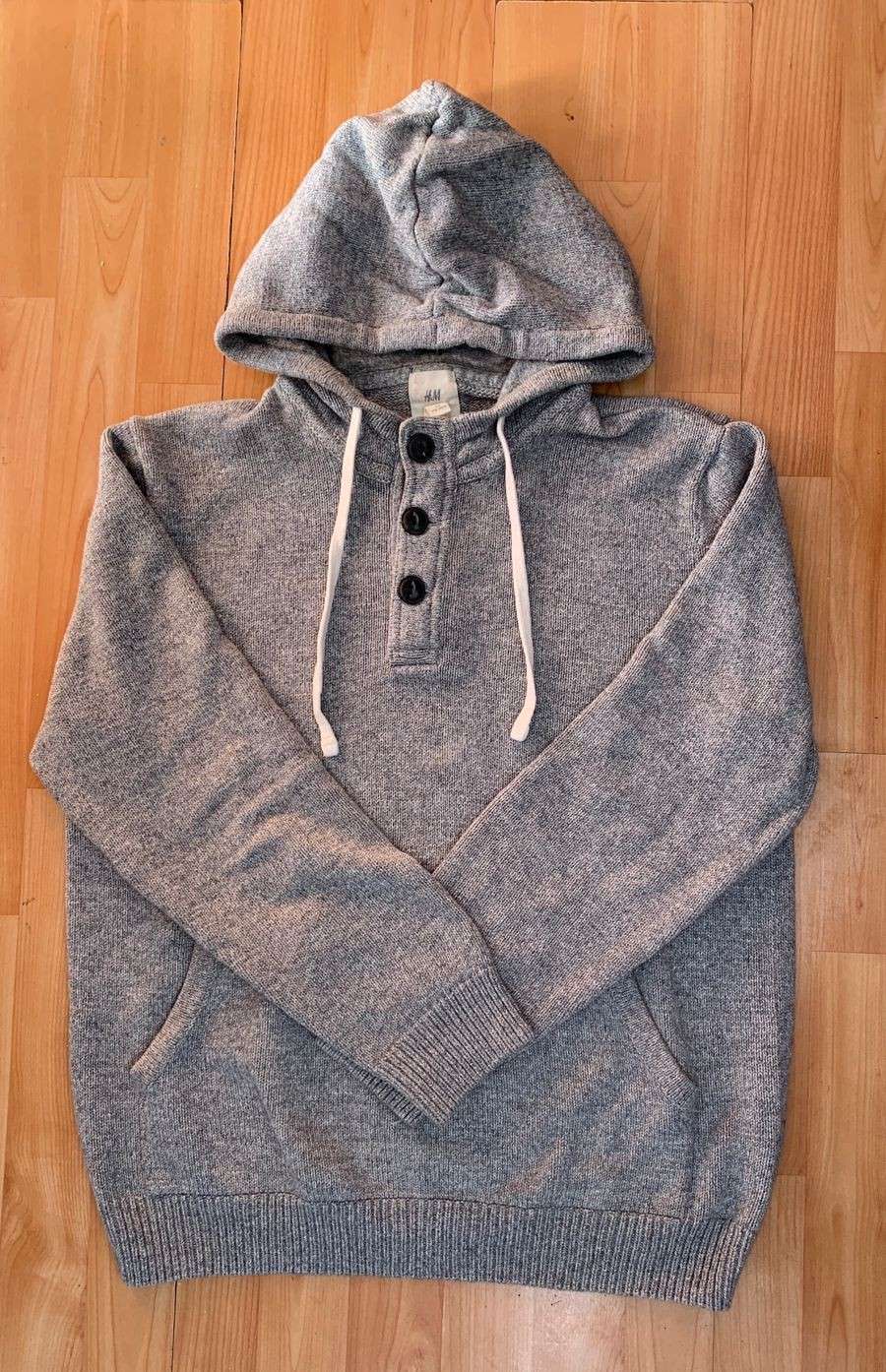 Polerón gris con capucha H&M Talla L - miniatura 3