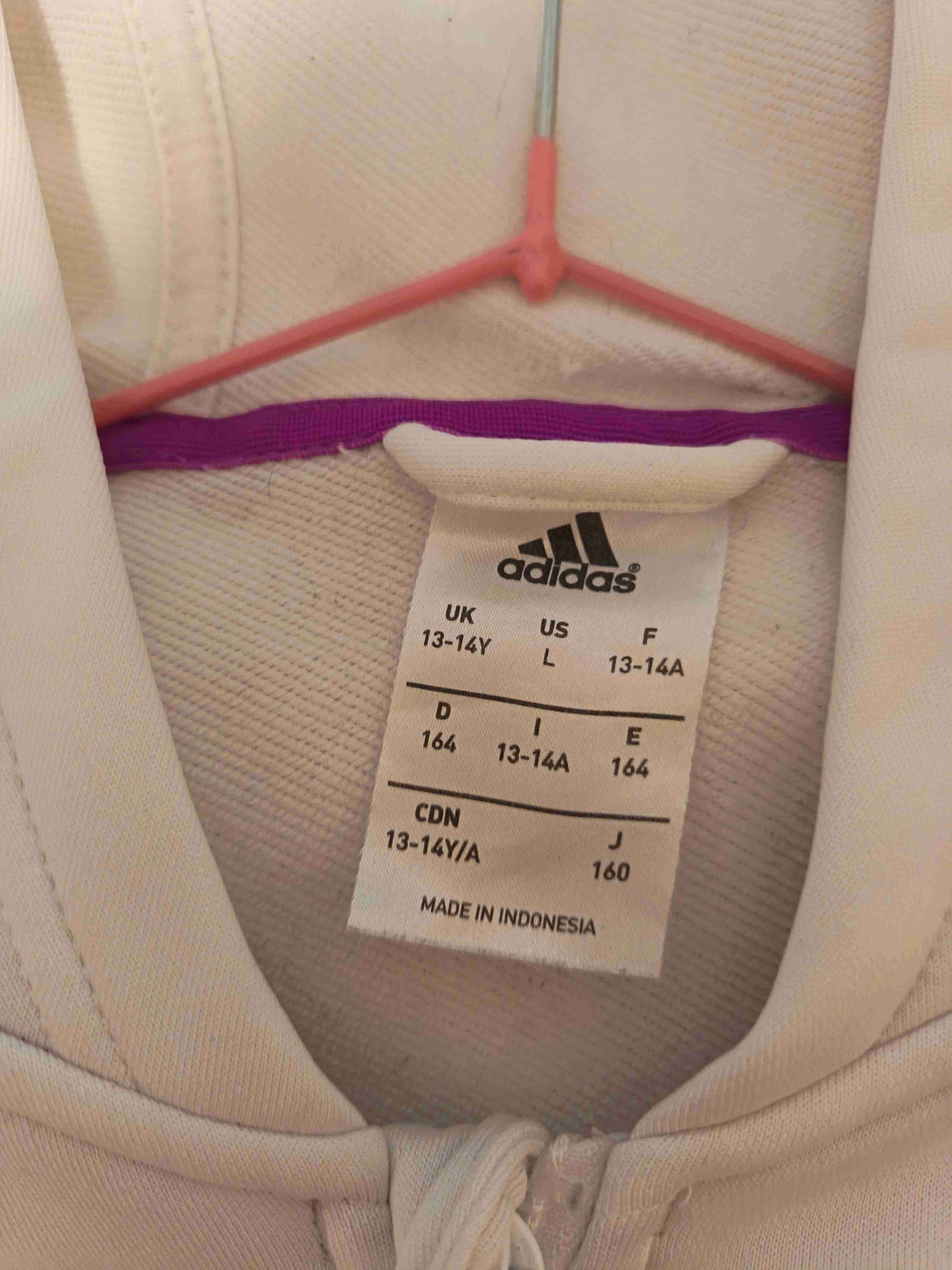 Polerón deportivo adidas blanco y morado - miniatura 2