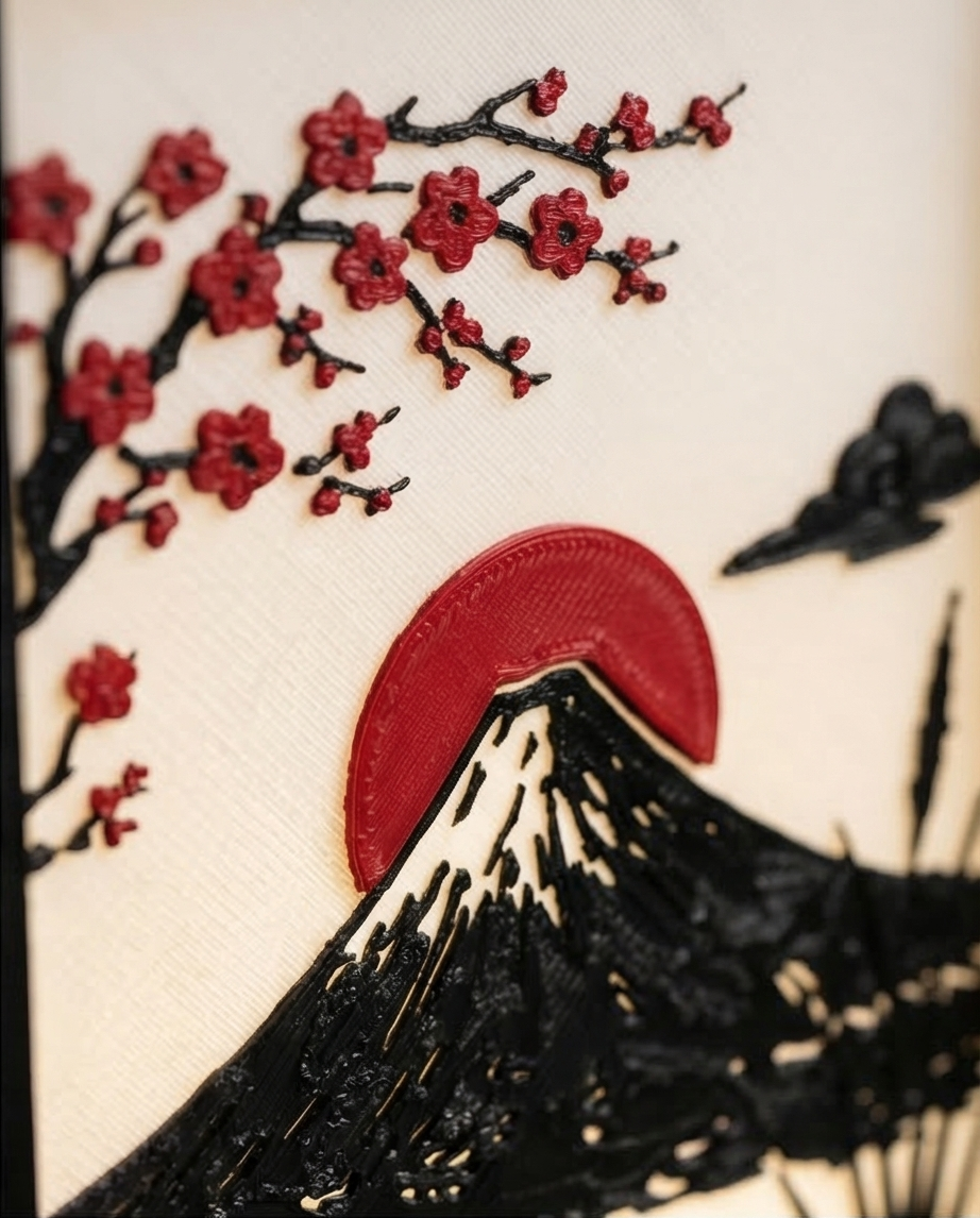 Lámpara decorativa japonesa 3D - miniatura 2