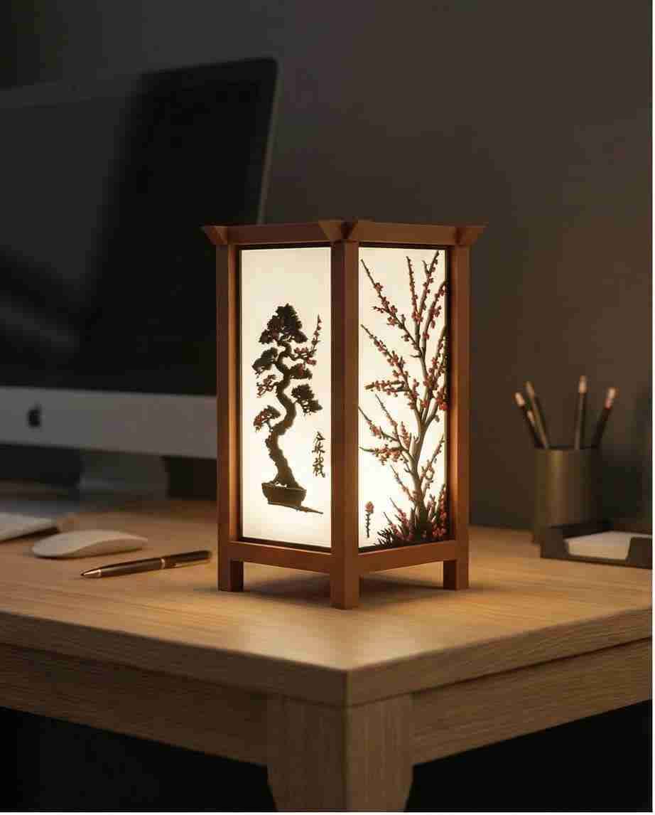 Lámpara decorativa japonesa 3D - miniatura 4