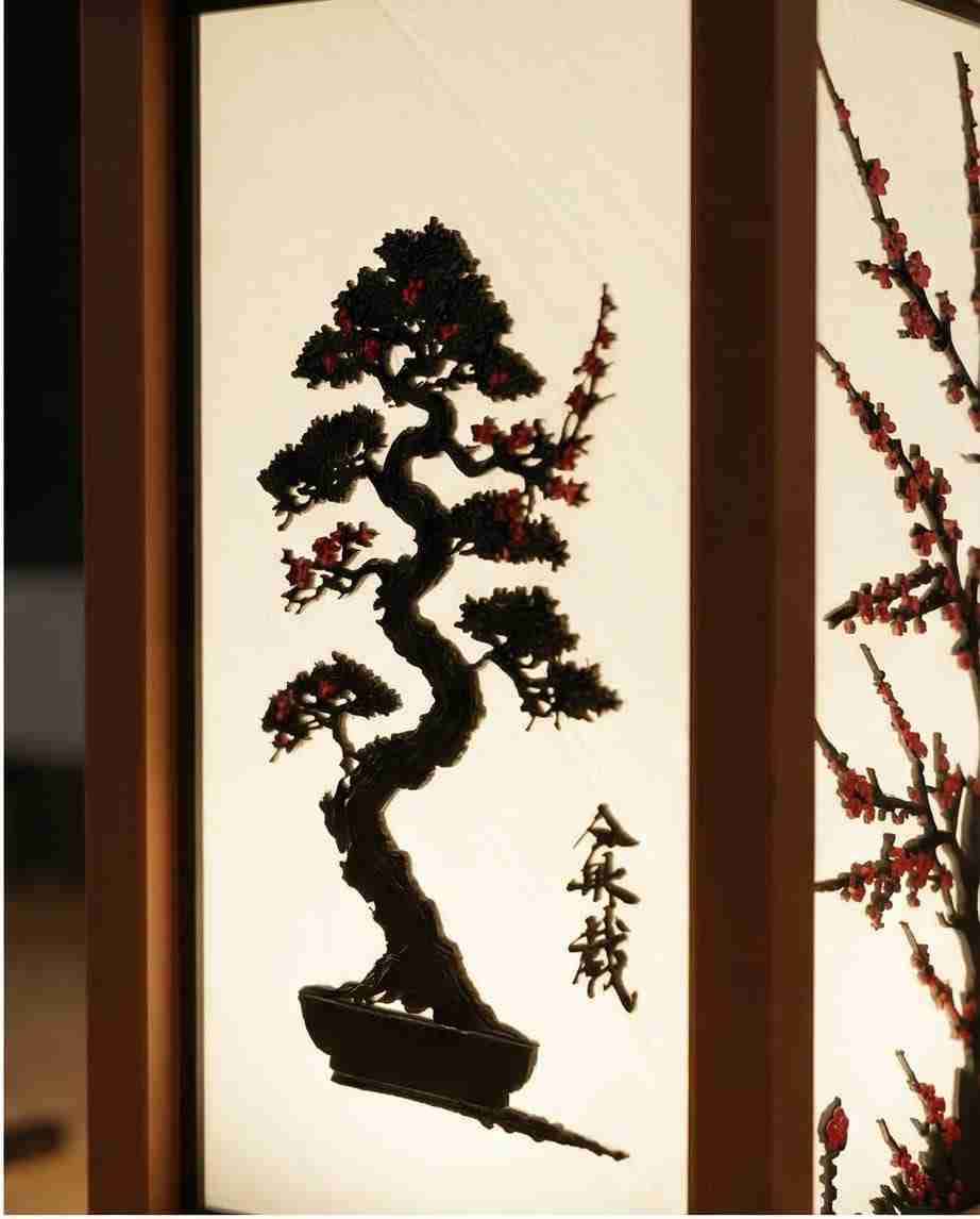 Lámpara decorativa japonesa 3D - miniatura 6