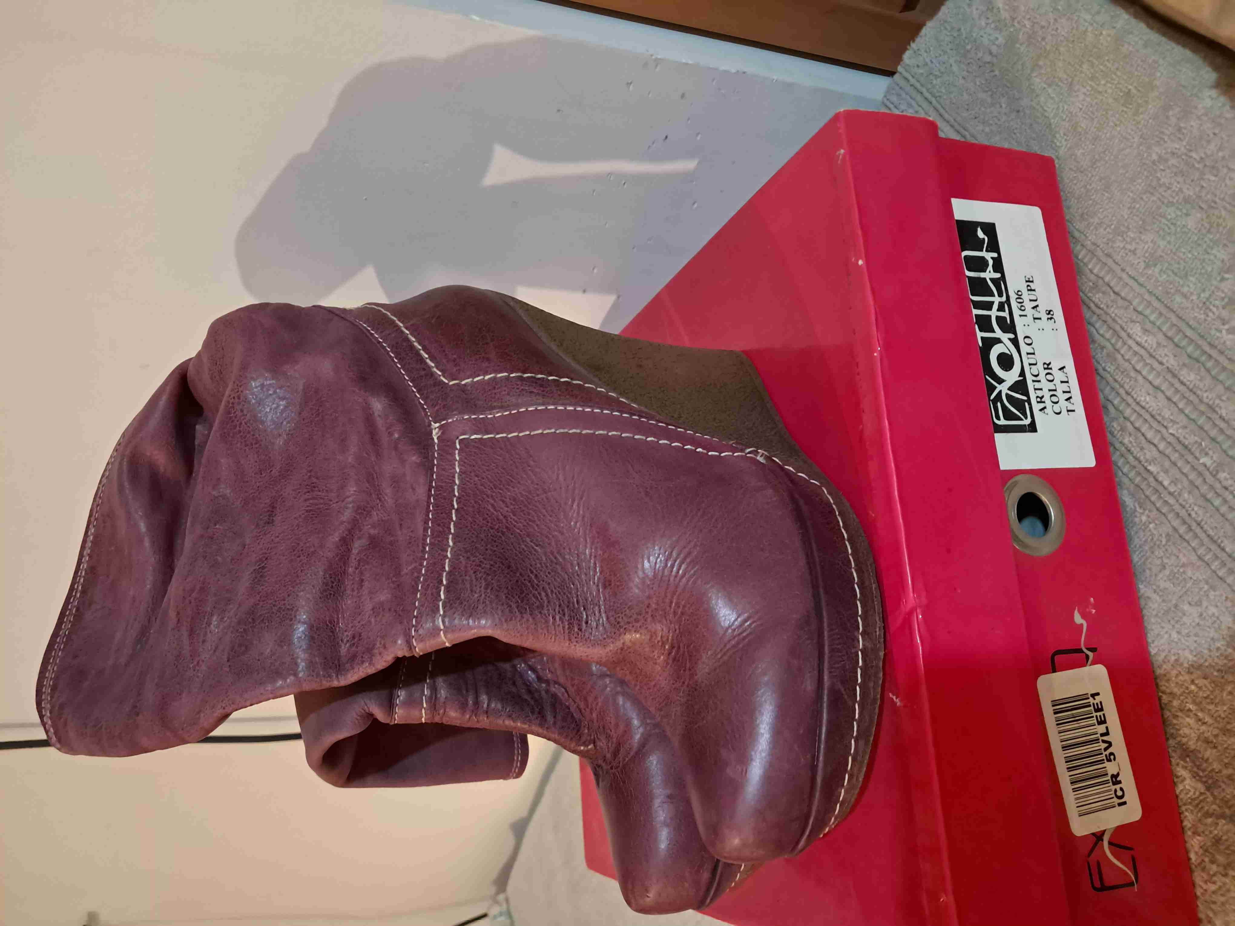 Botines burdeos de cuña - miniatura 3