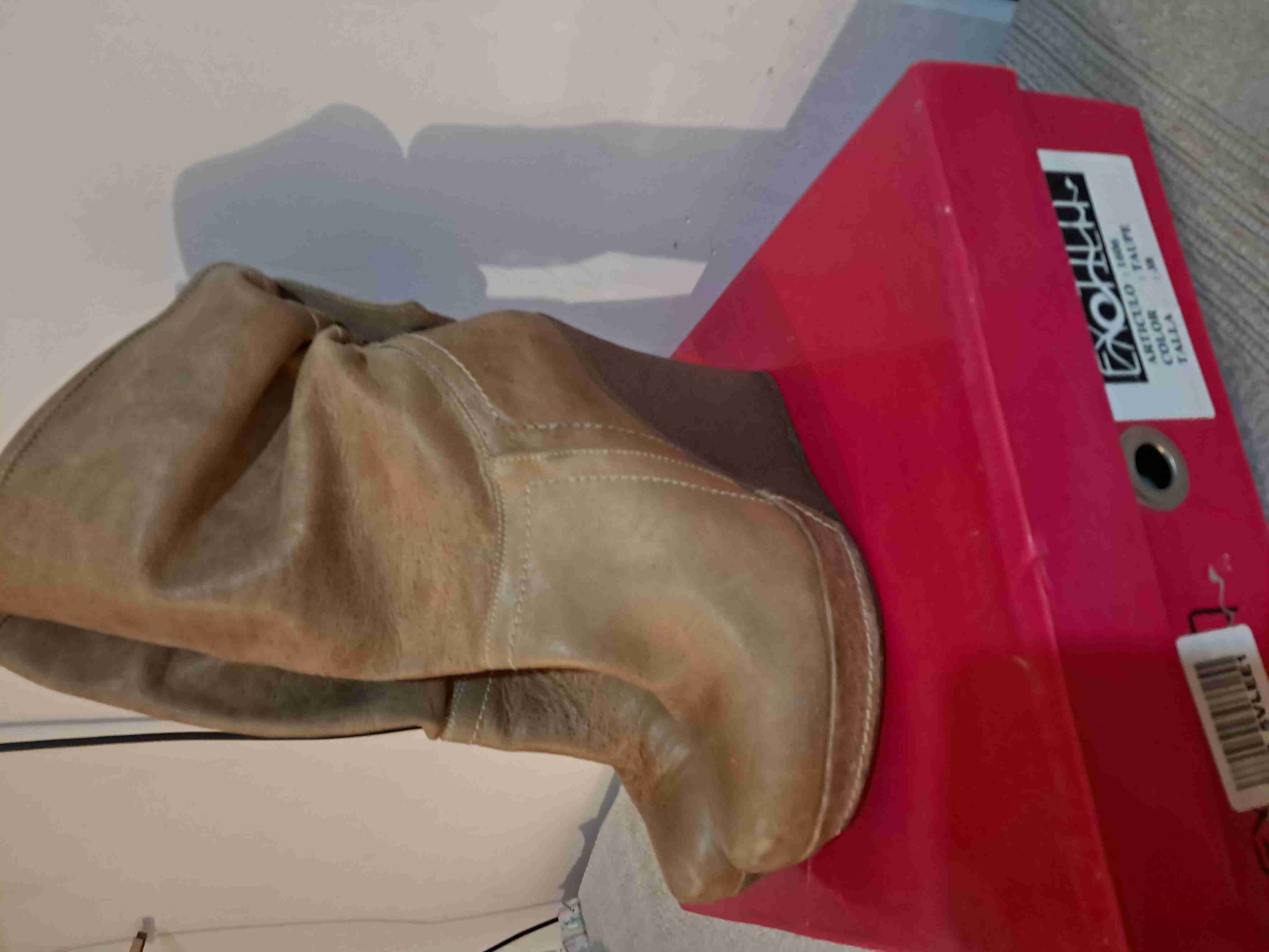 Botines con plataforma taupe - miniatura 1