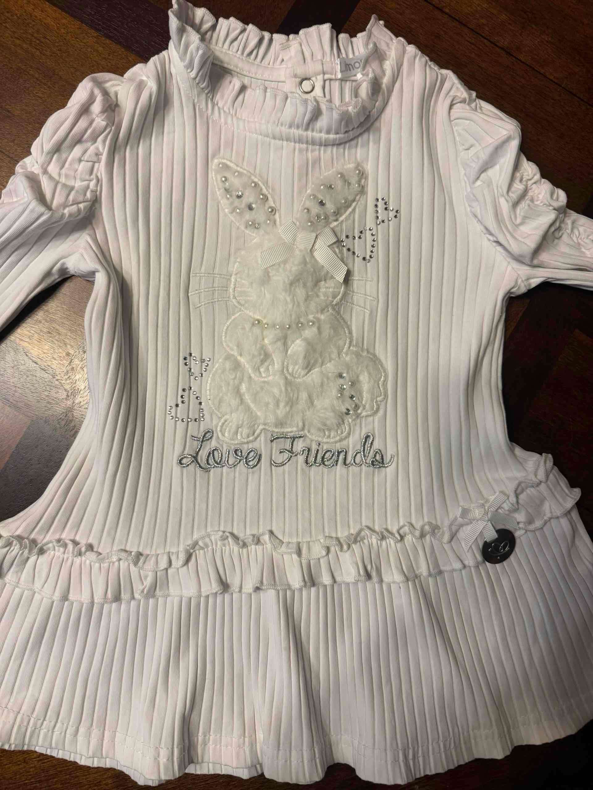Vestido infantil blanco con conejo Limonada