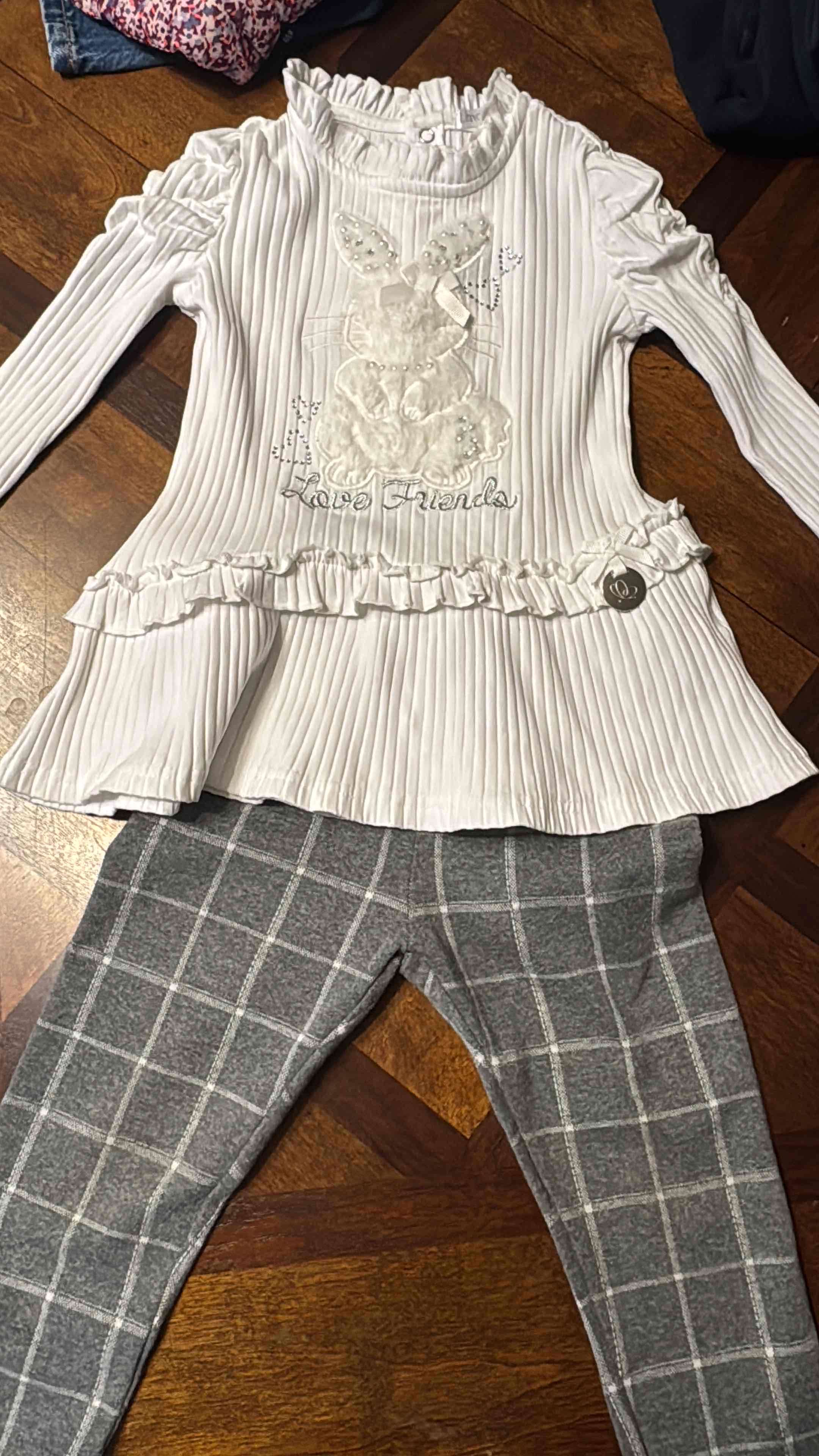 Conjunto infantil blanco y gris Limonada