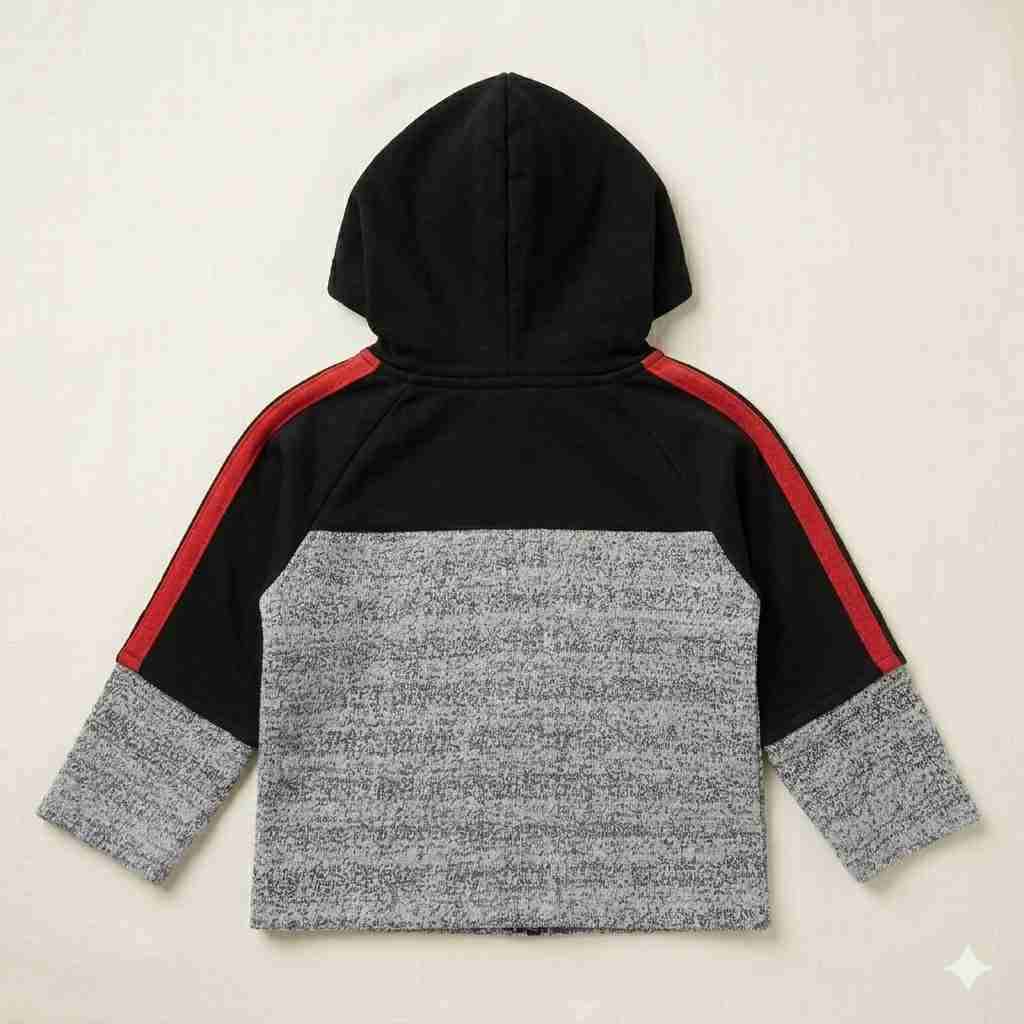 Polerón infantil con capucha gris y negro - miniatura 2