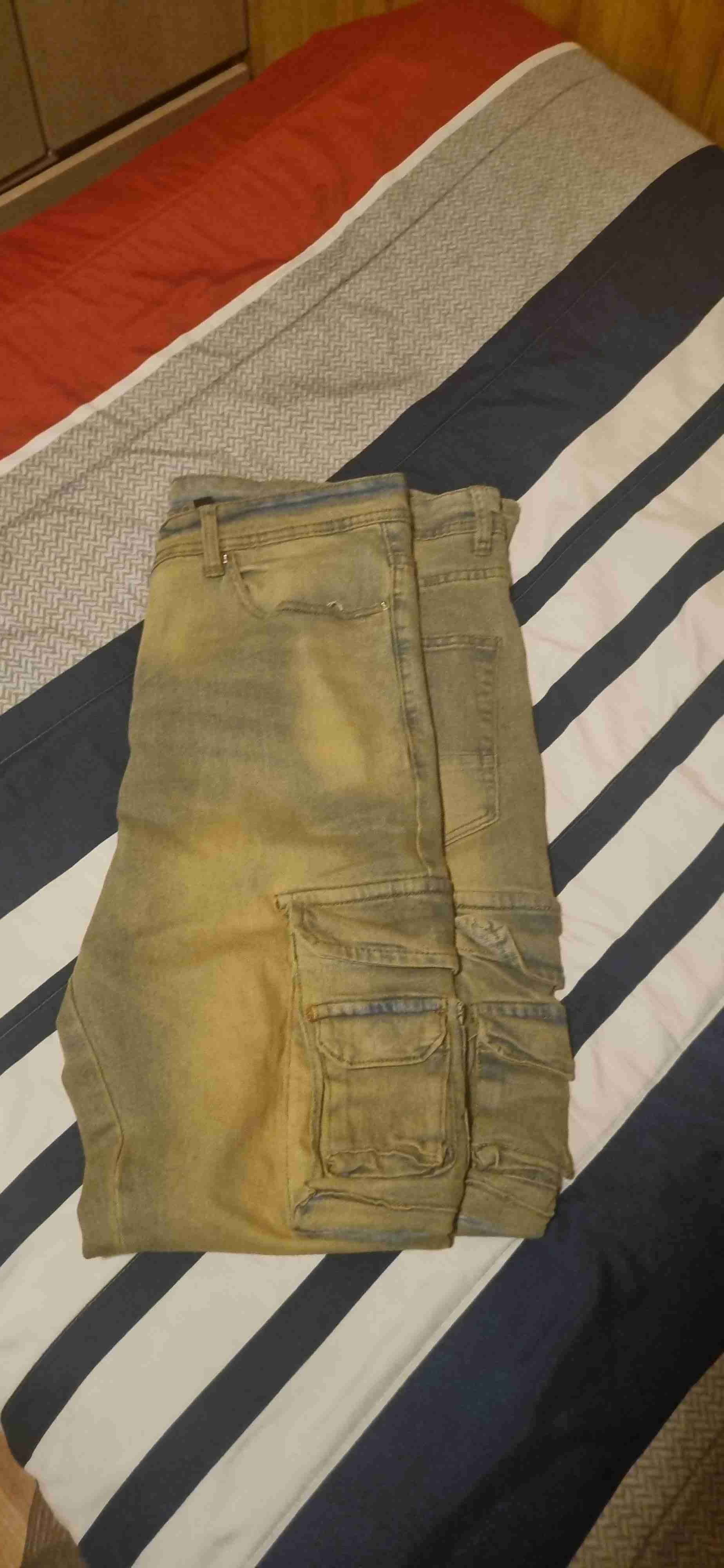 Pantalones Skinny cargo beige fanshion nova - miniatura 2