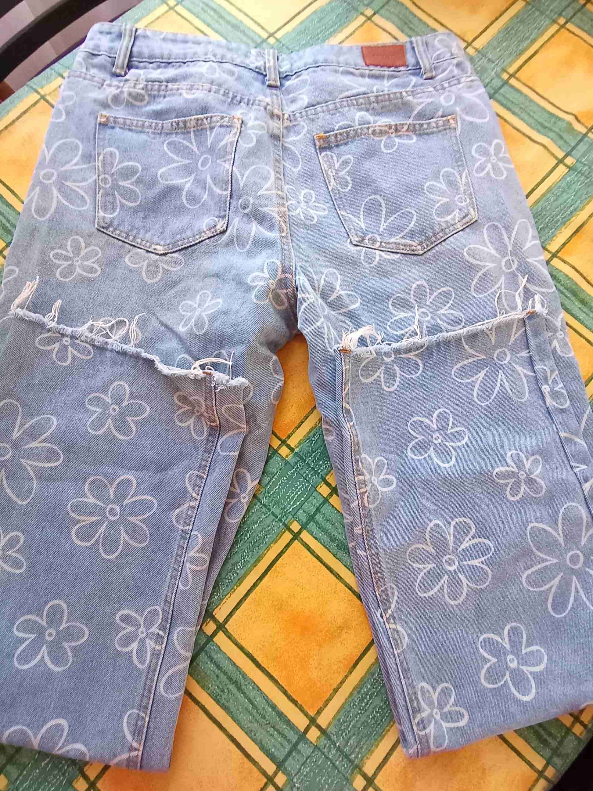 Jeans con flores OPPOSITE talla 42 - miniatura 2