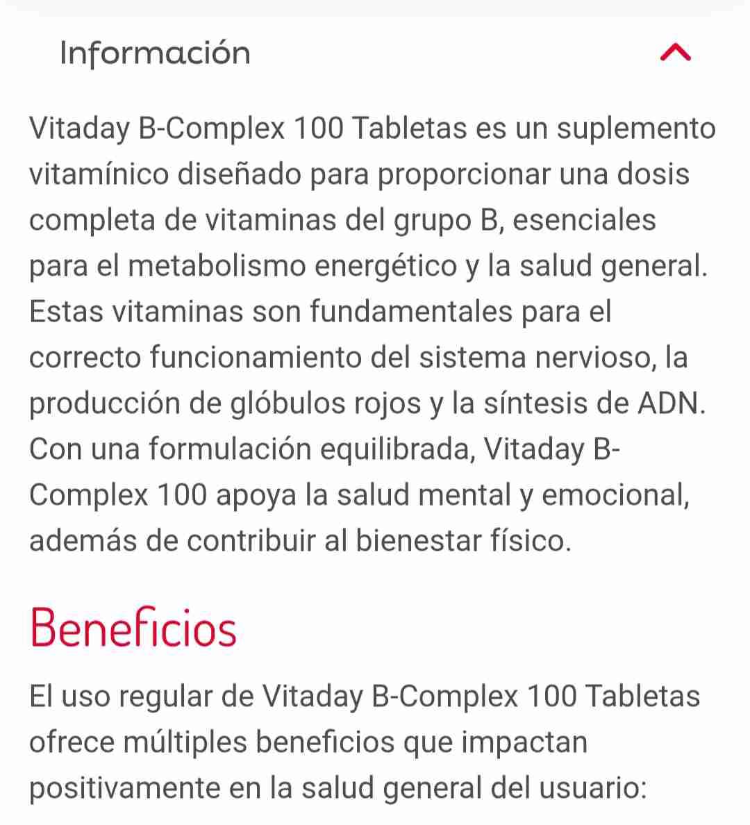 Vitaminas B-Complex 100 tabletas - miniatura 2