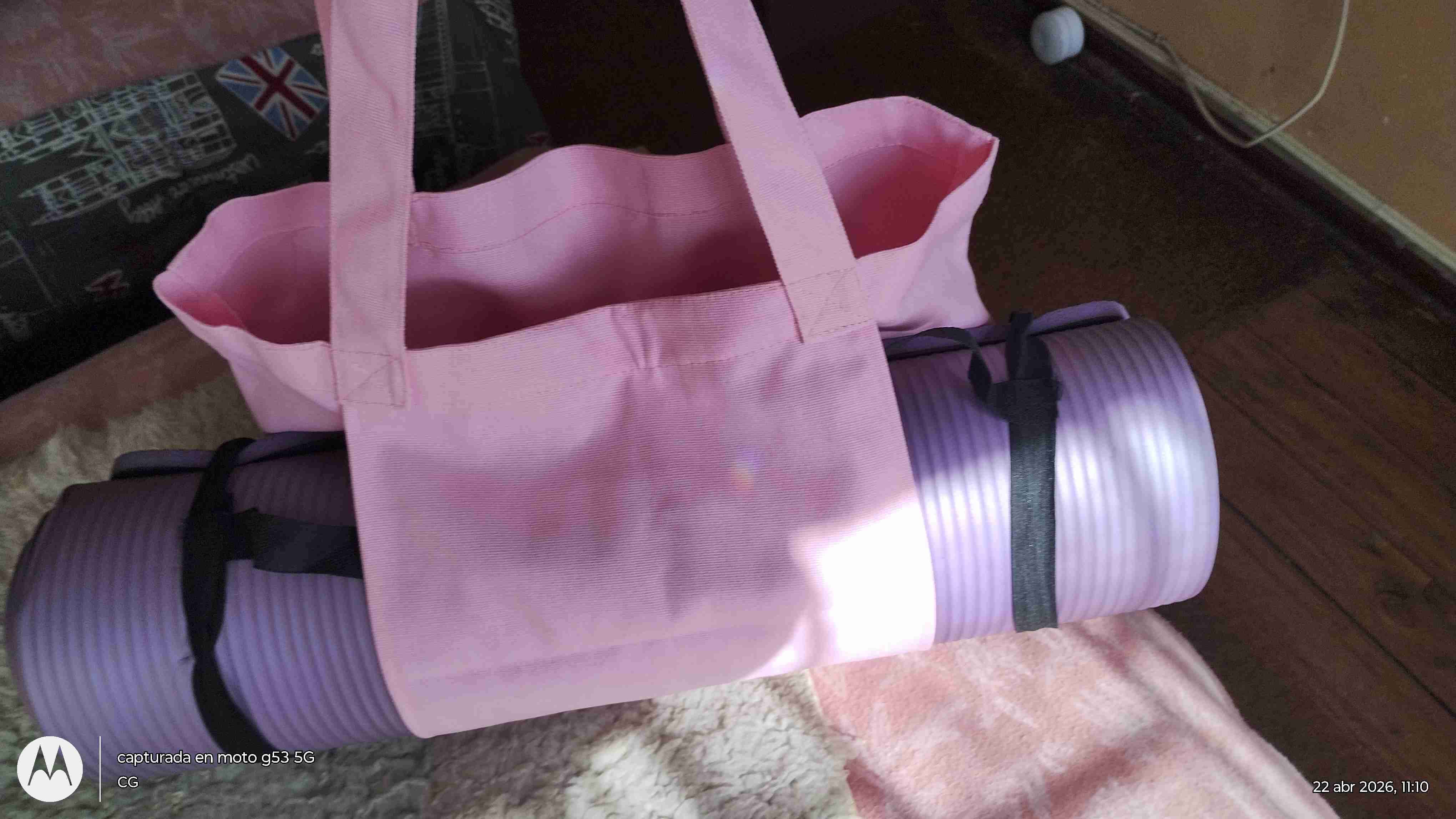 Bolso de yoga rosado con mat - miniatura 2