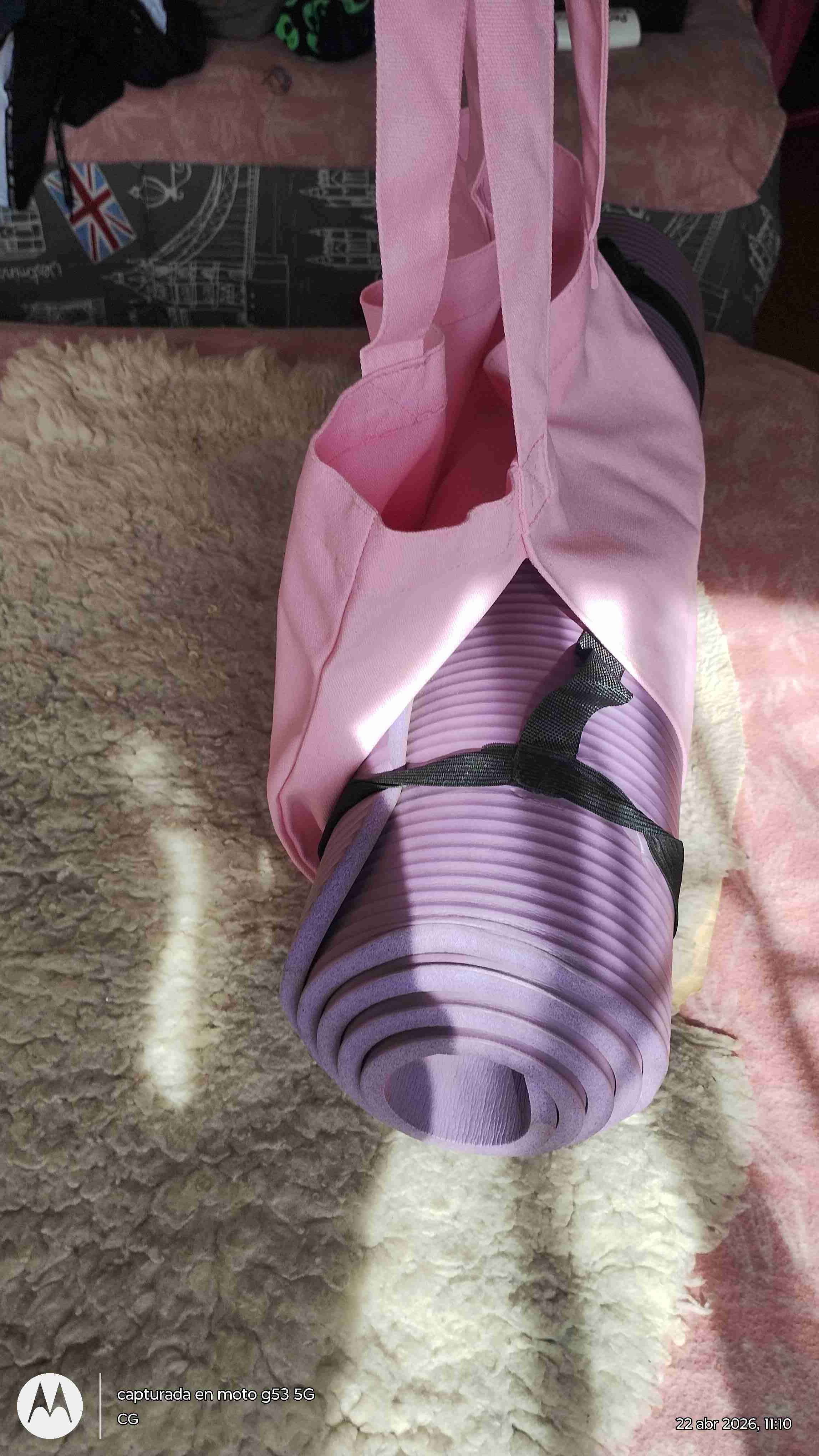 Bolso de yoga rosado con mat - miniatura 3
