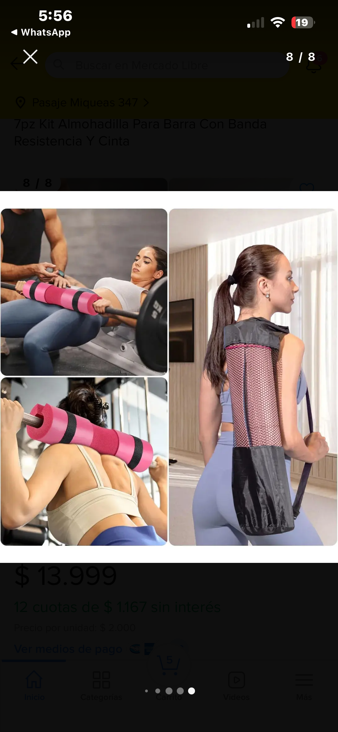 Set de gym almohadilla, banda, tobillera . - miniatura 5