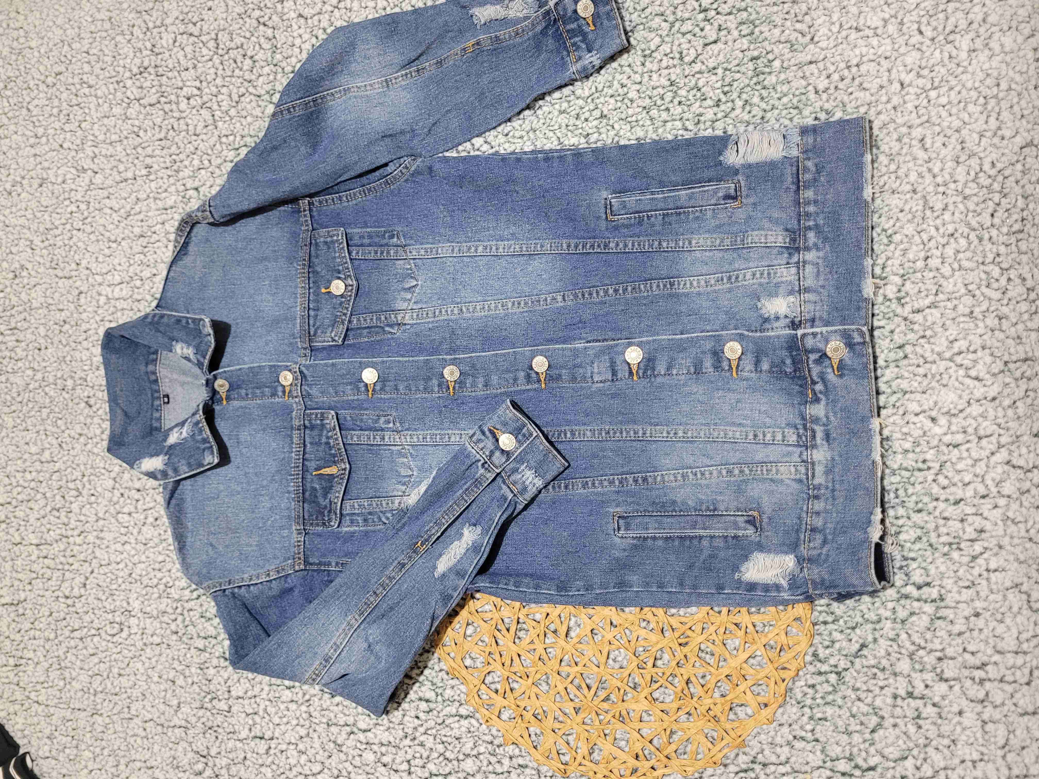 Chaqueta de mezclilla azul desgastado - miniatura 1