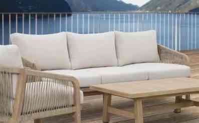 Sofá 3 cuerpos Madera - beige - miniatura 3