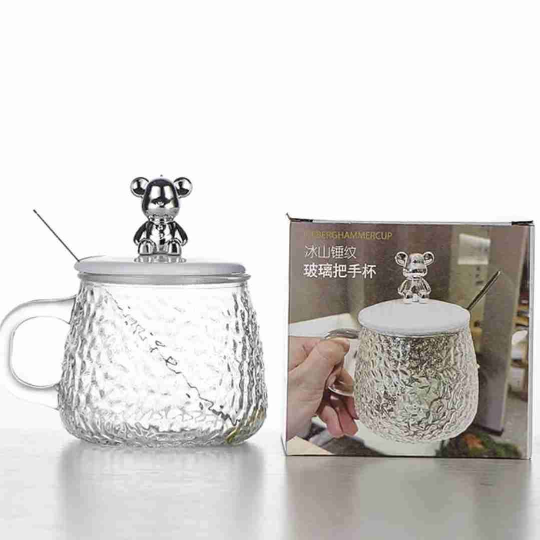 Tazón de vidrio con motivo osito