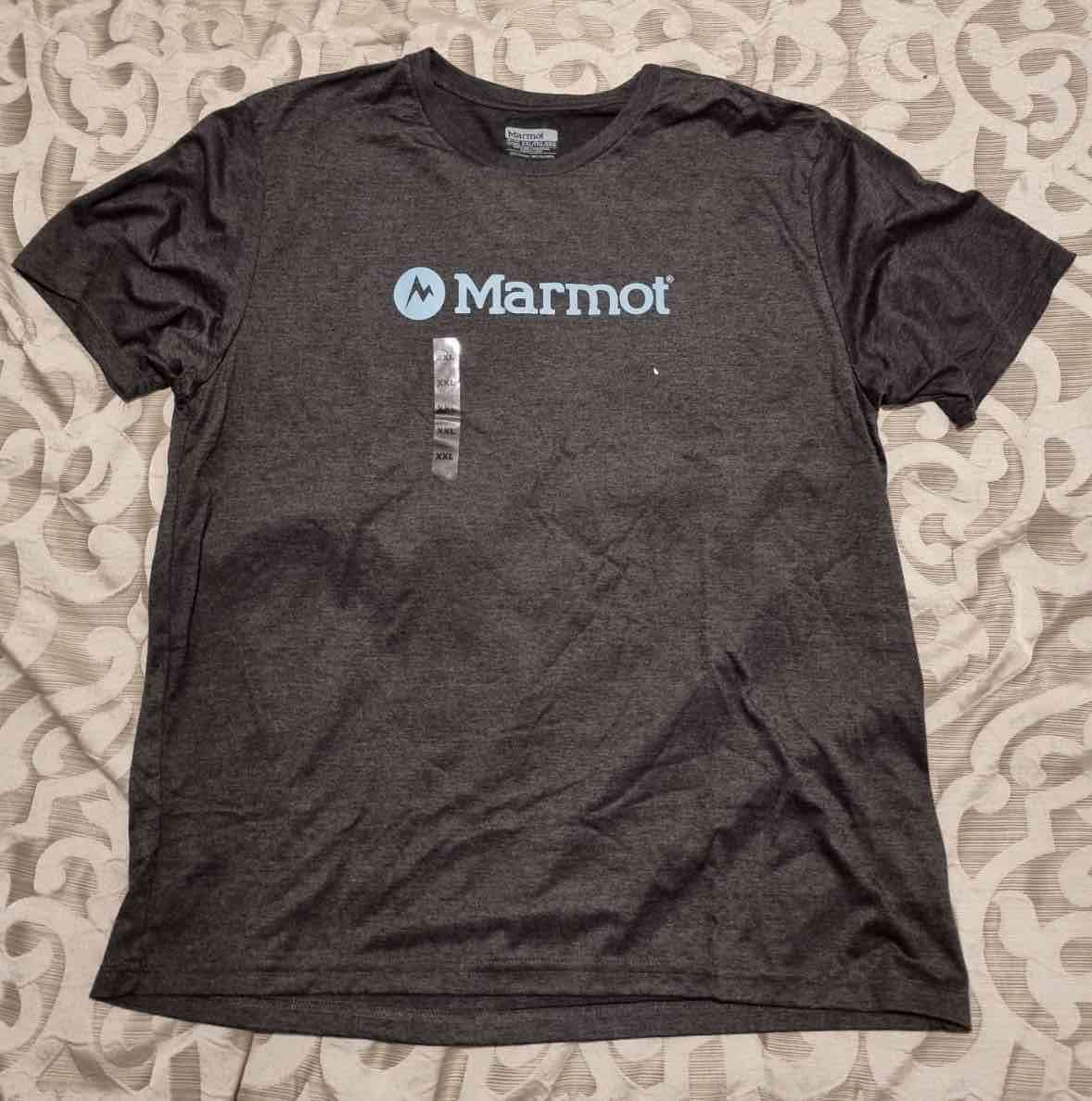 Polera Marmot gris con logo