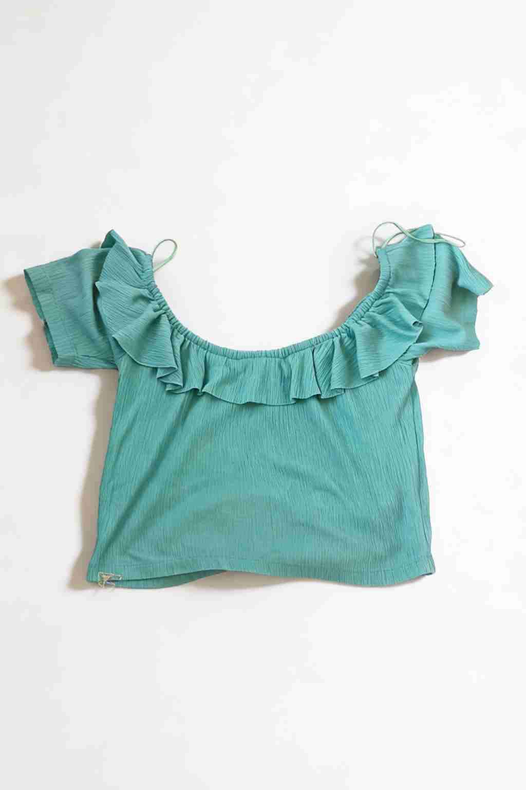 Blusa verde con volantes