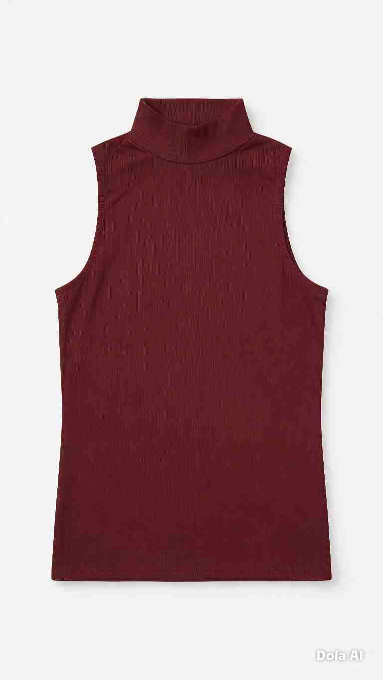 Polera sin mangas burdeo